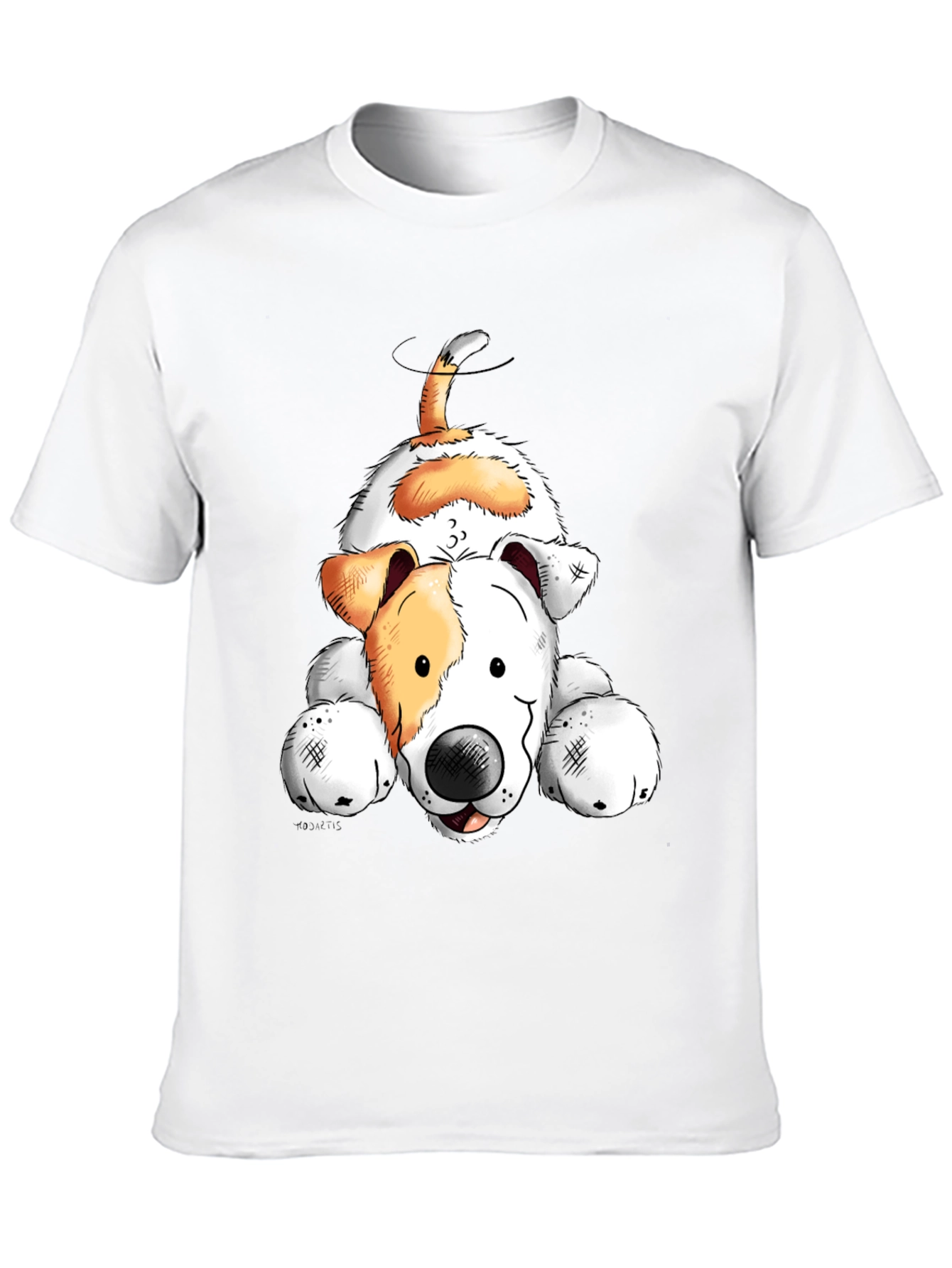Cartoon Dog Graphic Tee - Black Unisex Shirt