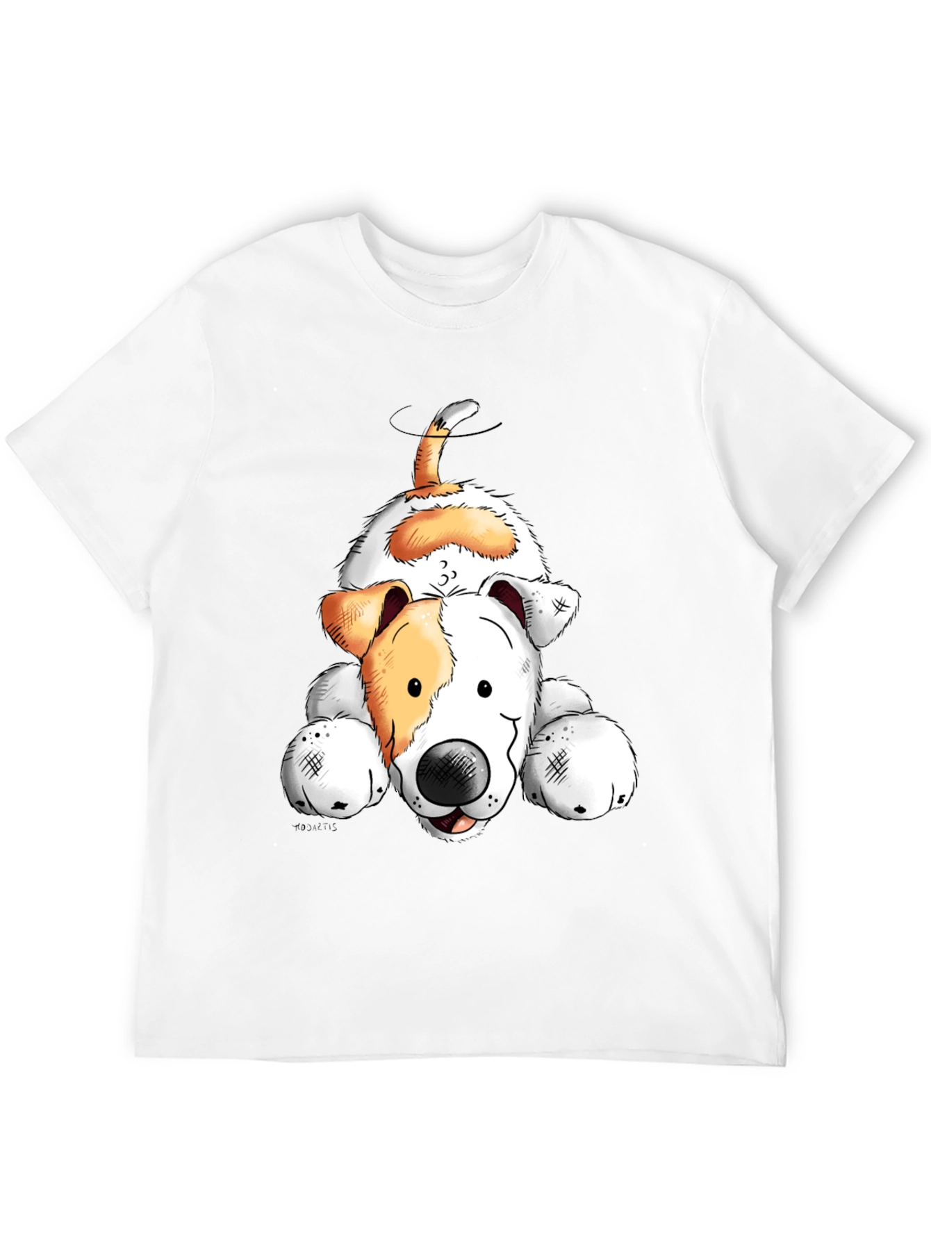 Cartoon Dog Graphic Tee - Black Unisex Shirt
