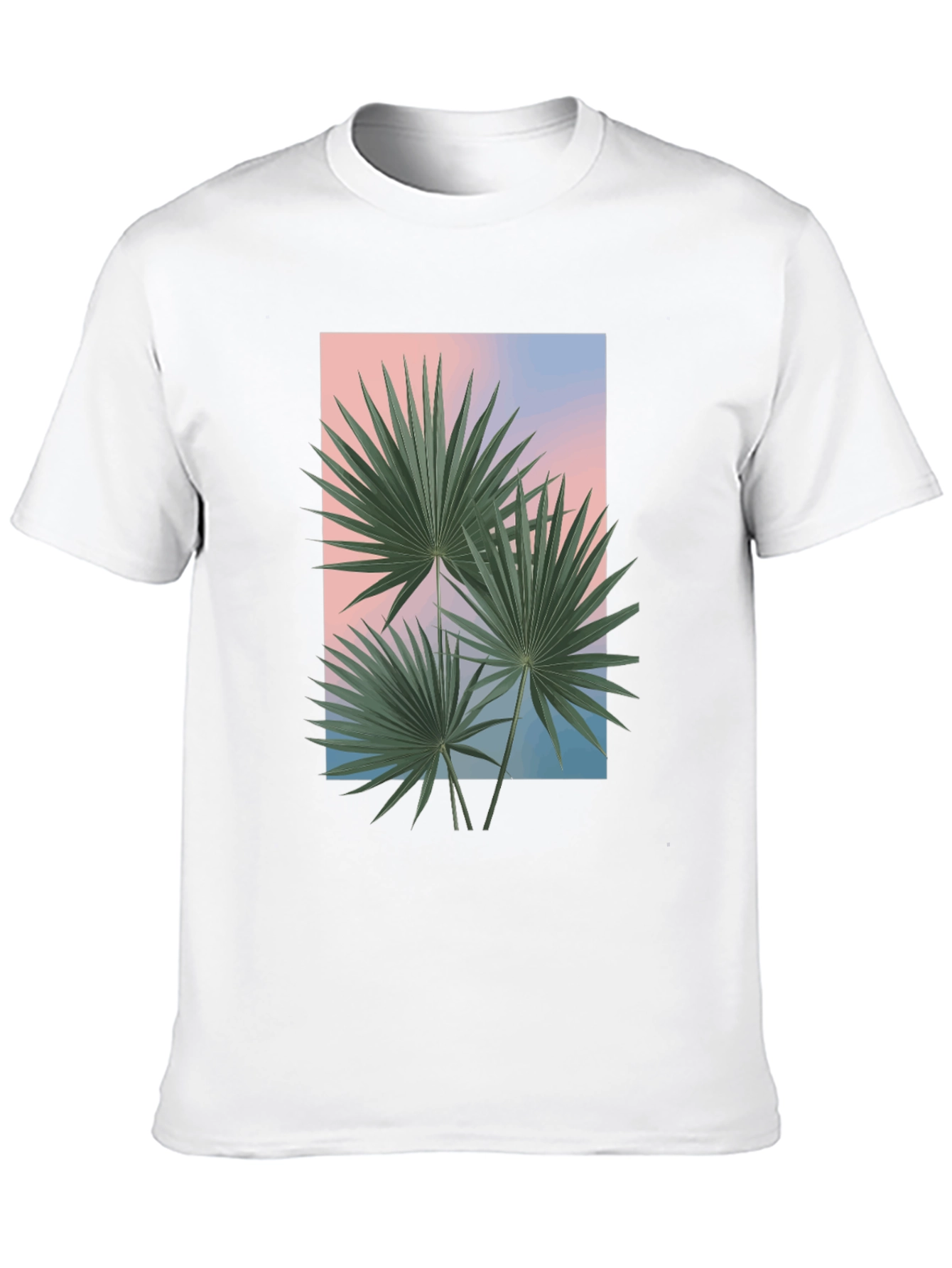 Tropical Palm Graphic Tee - Black Casual T-Shirt