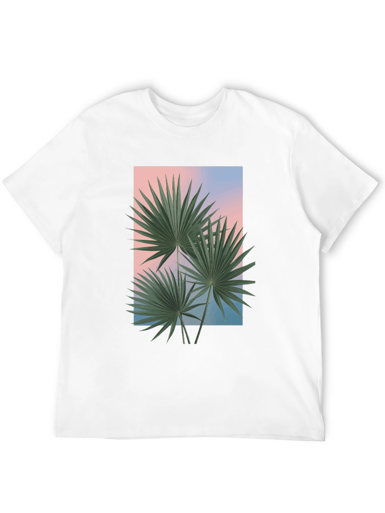 Tropical Palm Graphic Tee - Black Casual T-Shirt