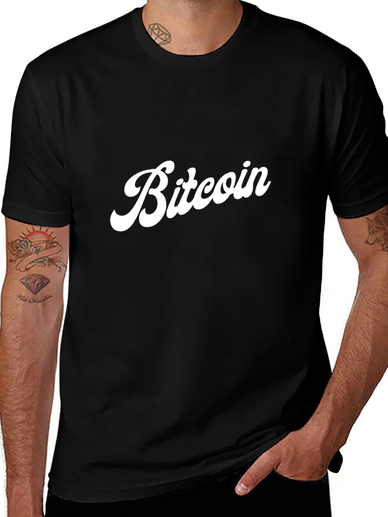 Bitcoin Retro Style Black T-Shirt