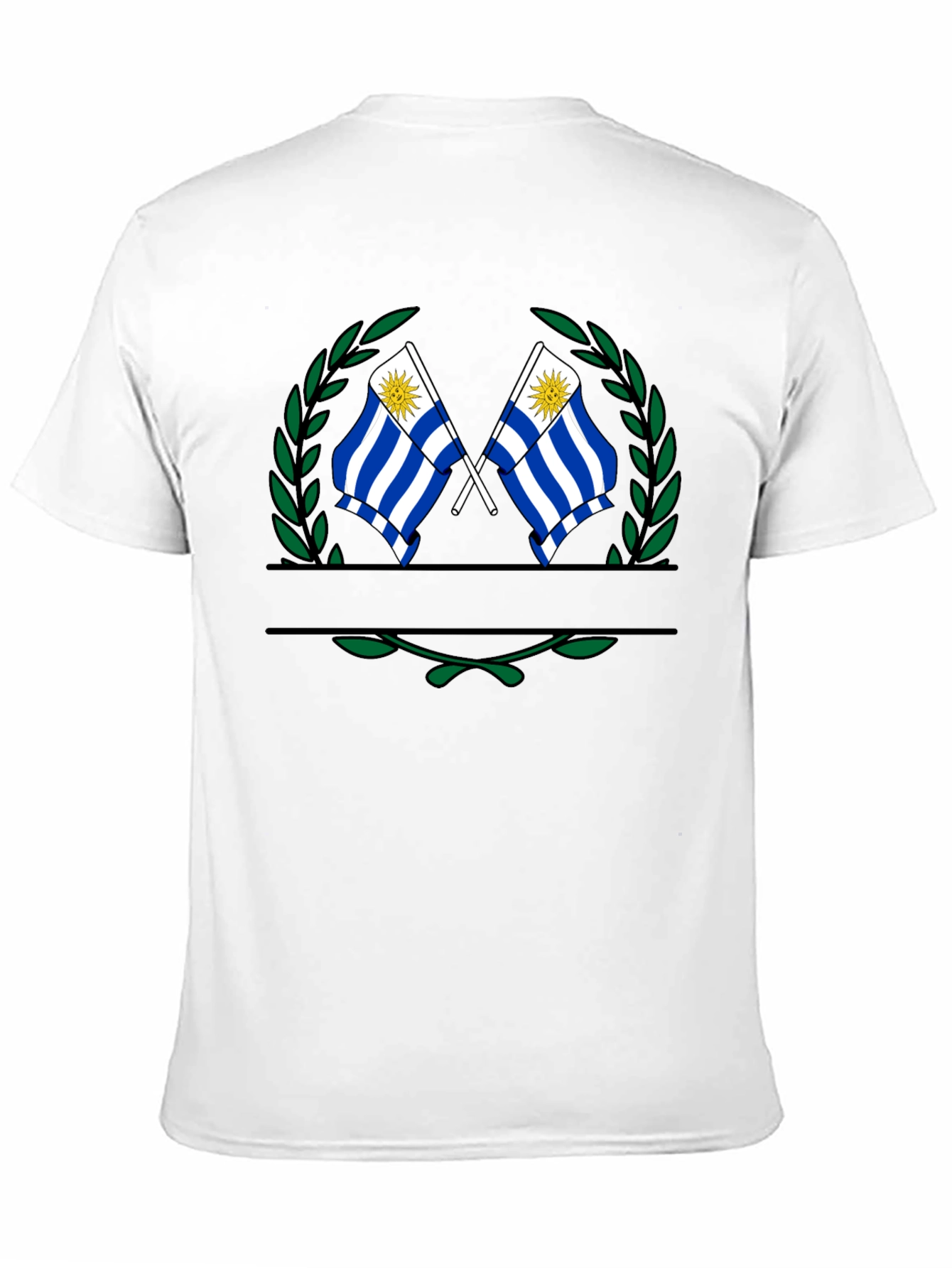 Uruguay Flag T-Shirt - Mens Black Crew Neck