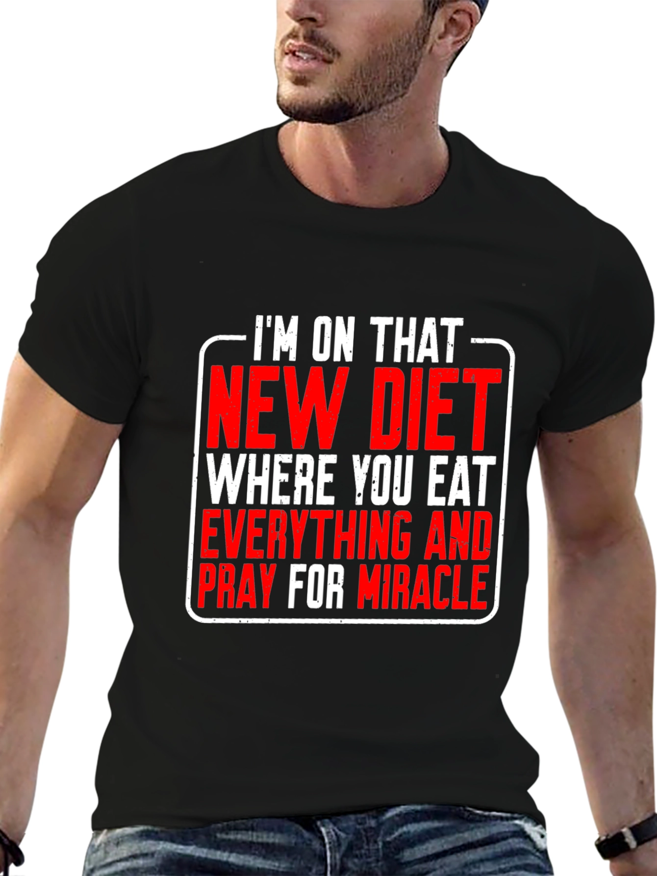 Humorous Diet T-Shirt: Eat Everything & Pray