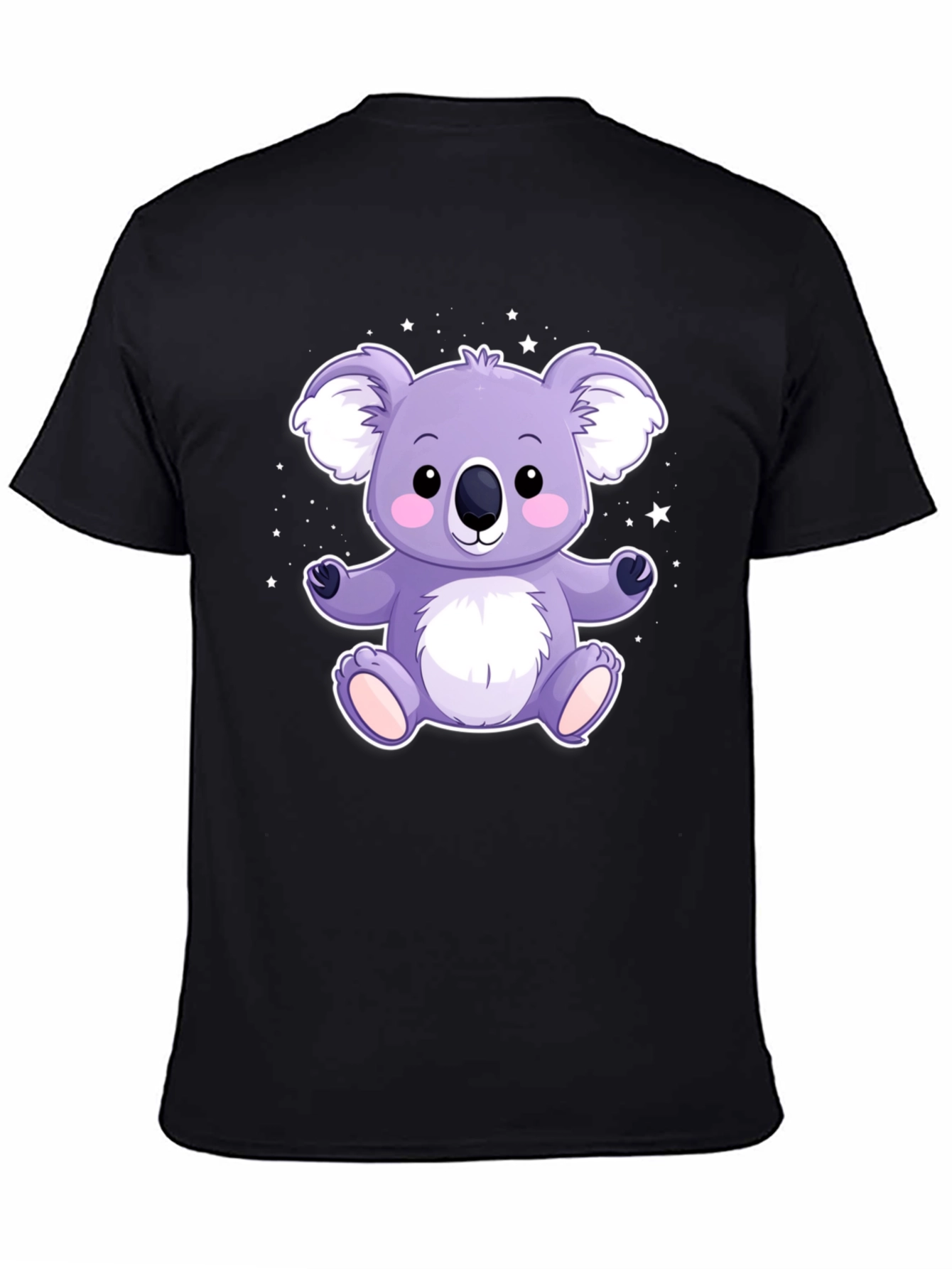 Cute Koala Bear Graphic Tee - Black