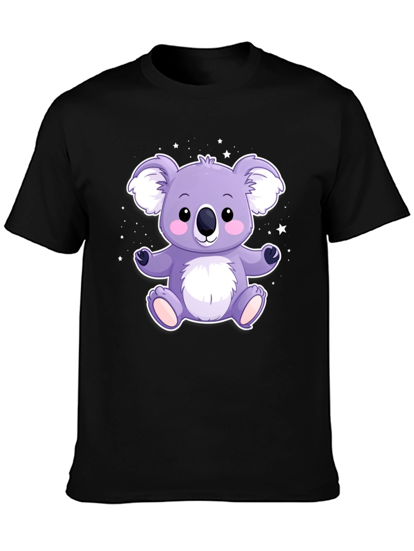 Cute Koala Bear Graphic Tee - Black