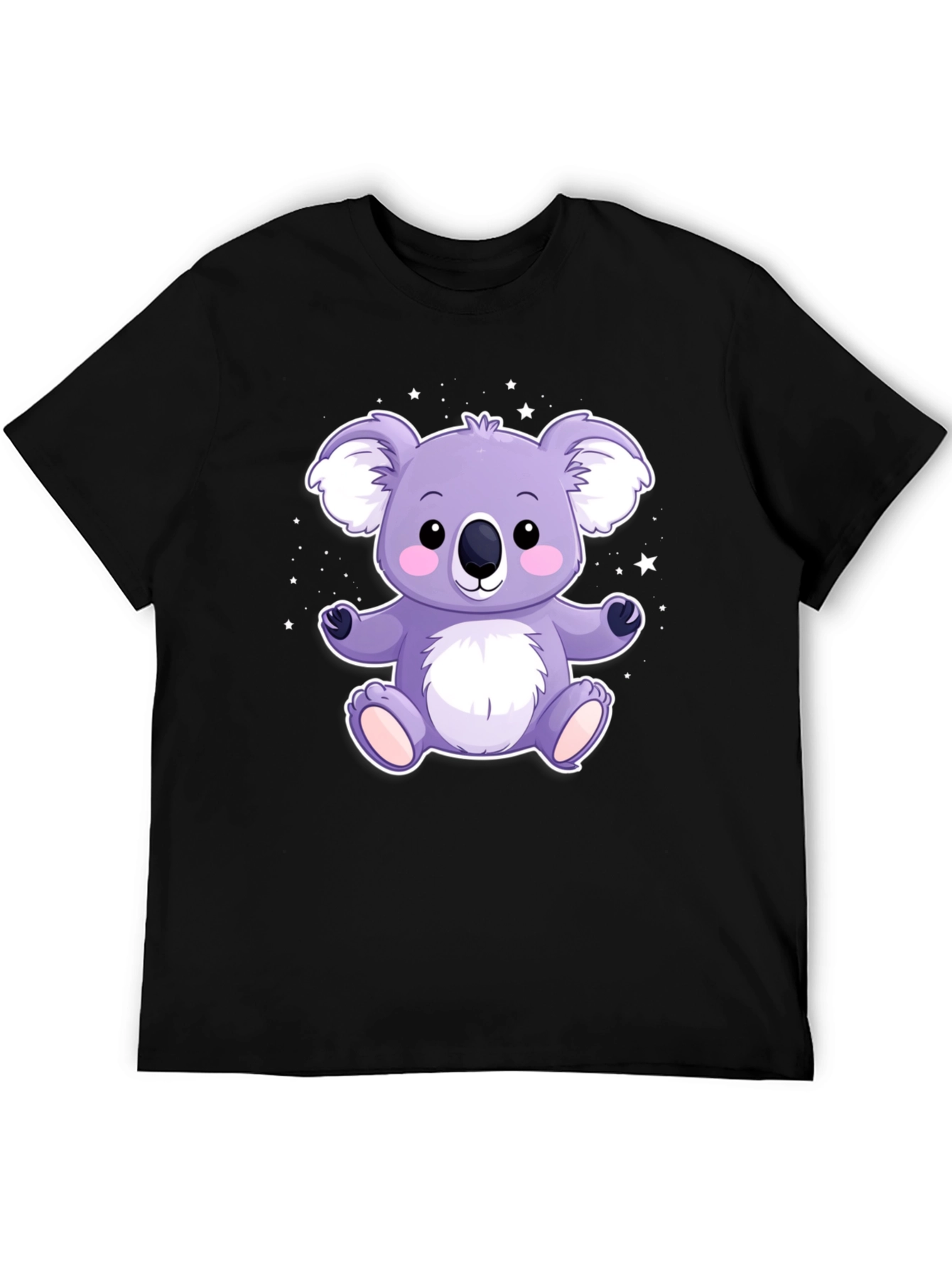 Cute Koala Bear Graphic Tee - Black