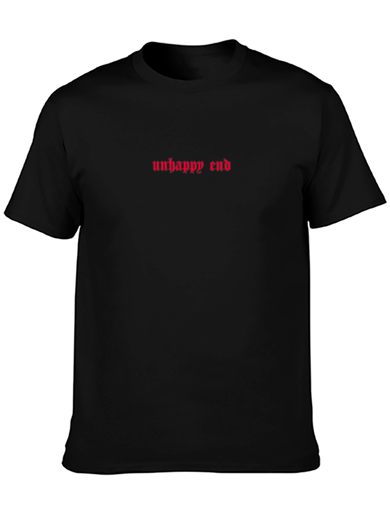 Unhappy End Graphic Tee - Black Cotton T-Shirt