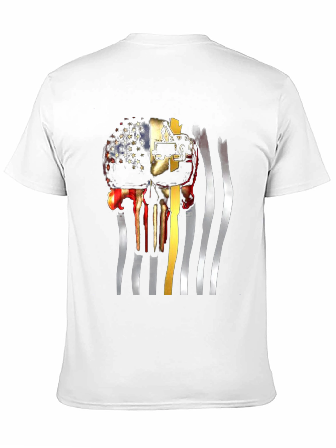 Patriotic Tow Truck Skull Graphic T-Shirt