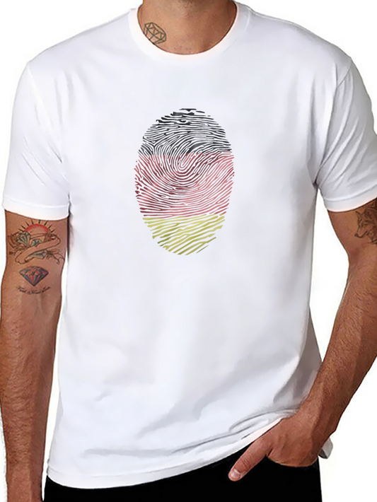 German Fingerprint Flag T-Shirt - Black