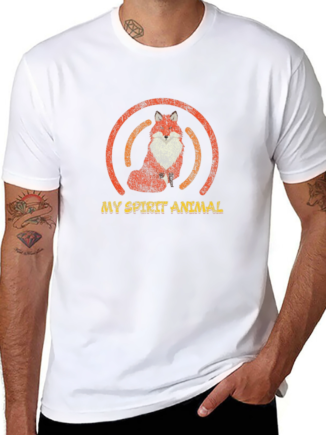 Fox Spirit Animal Graphic T-Shirt - Unisex Black Tee