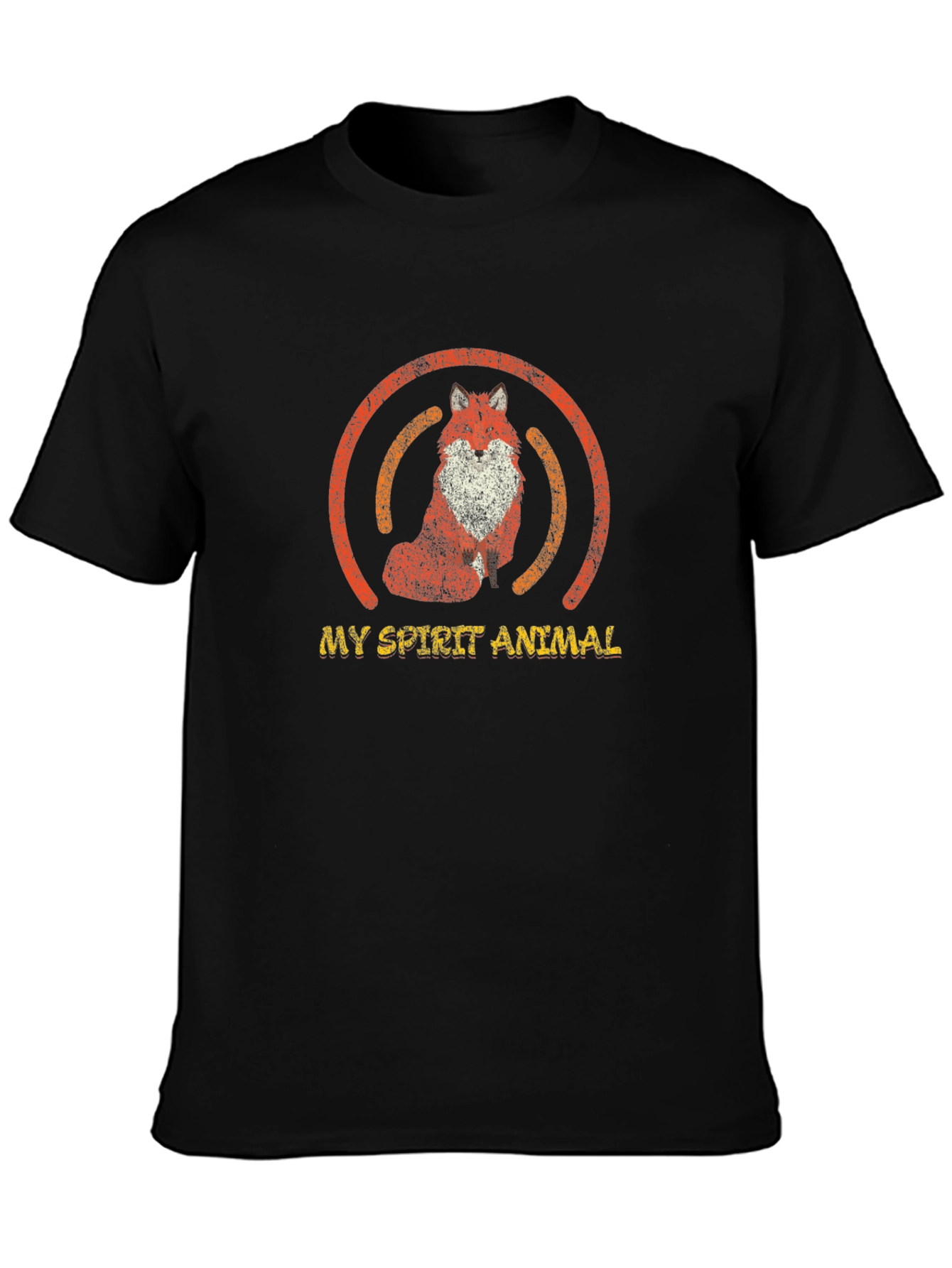 Fox Spirit Animal Graphic T-Shirt - Unisex Black Tee