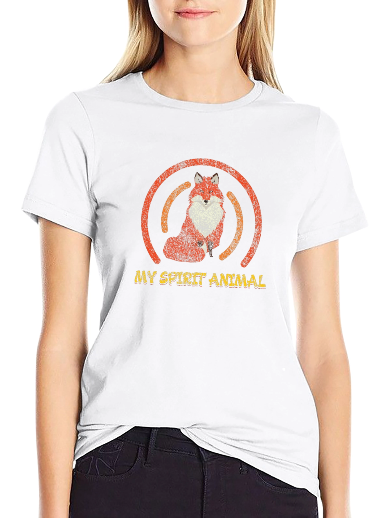 Fox Spirit Animal Graphic T-Shirt - Unisex Black Tee