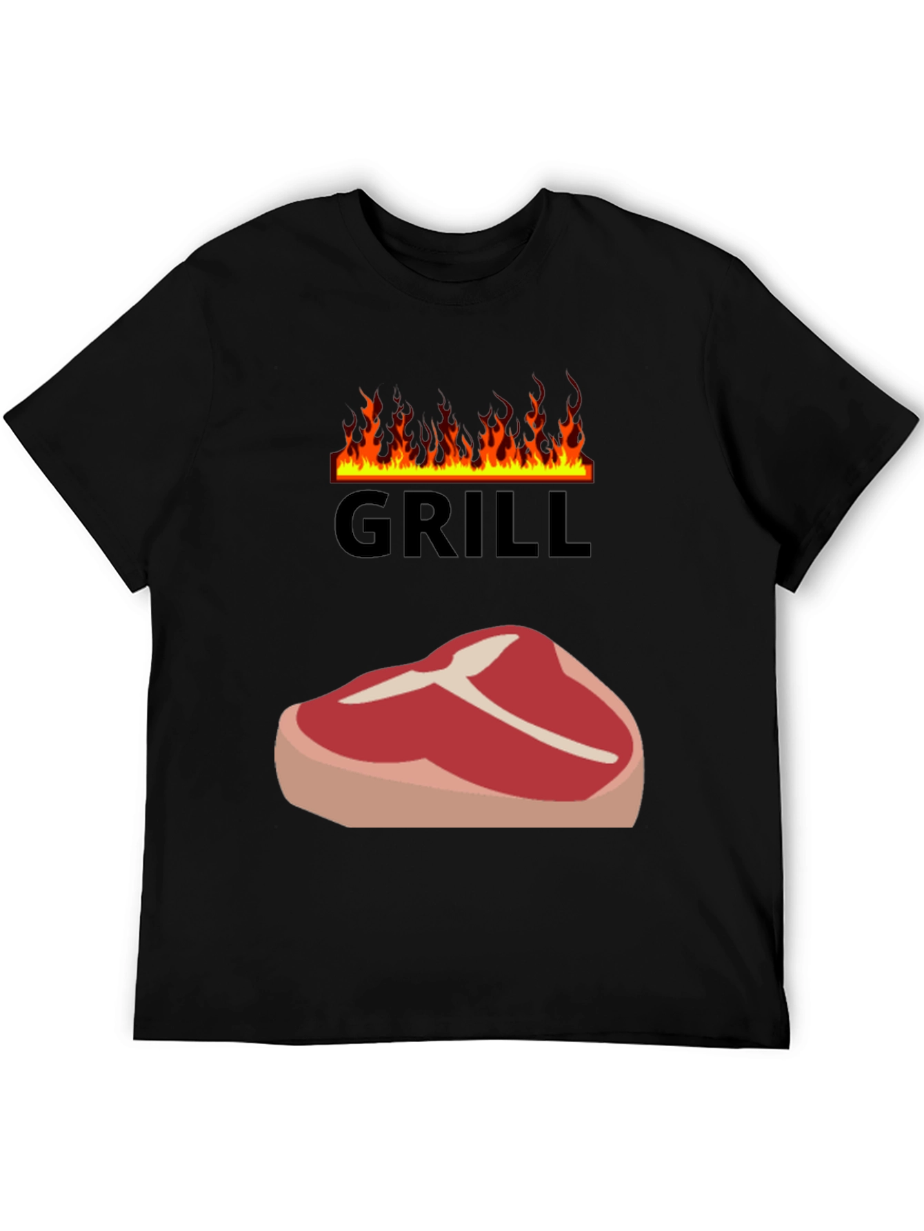 Grill T-Shirt - Steak & Flames Graphic Tee
