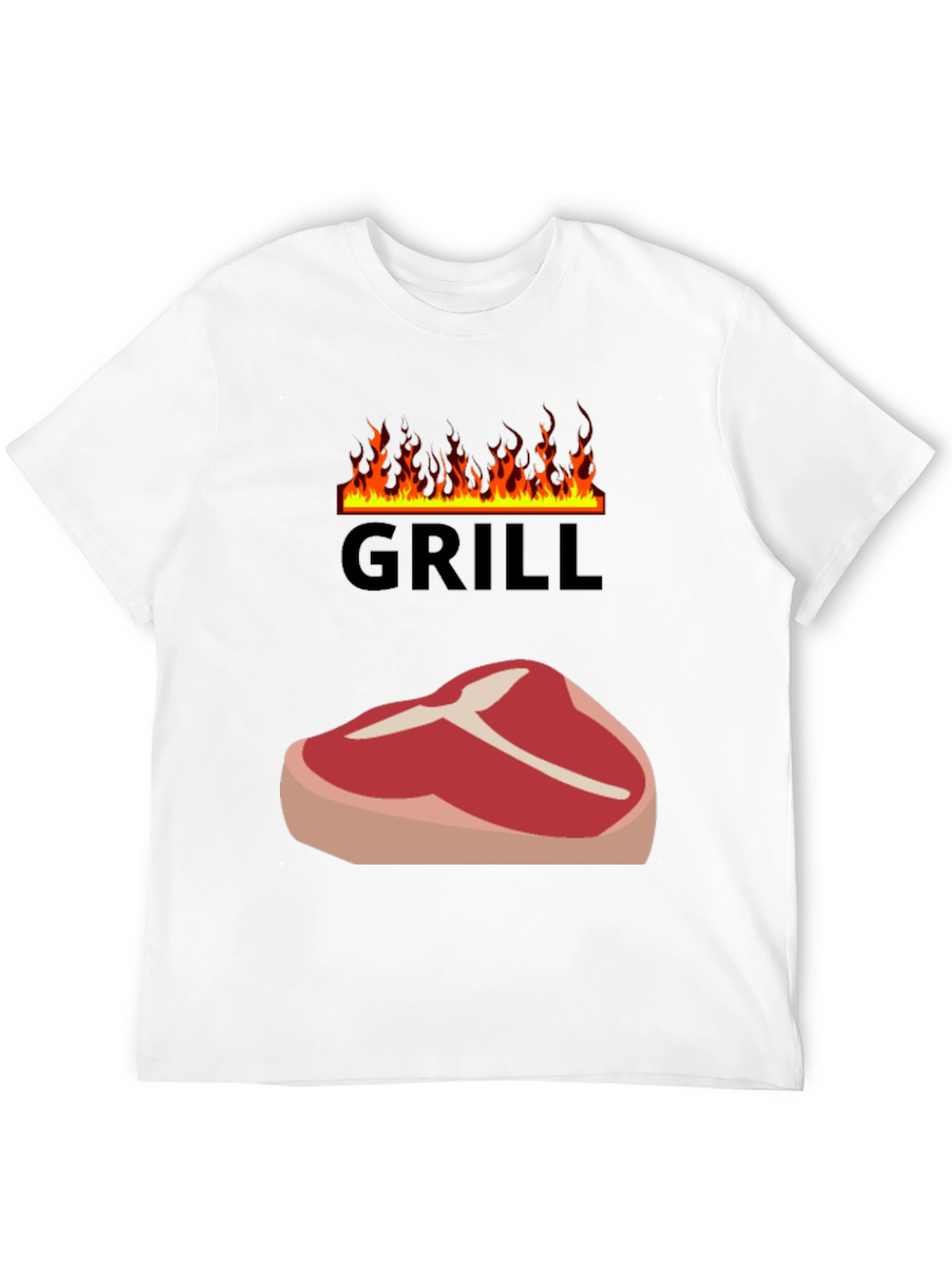 Grill T-Shirt - Steak & Flames Graphic Tee