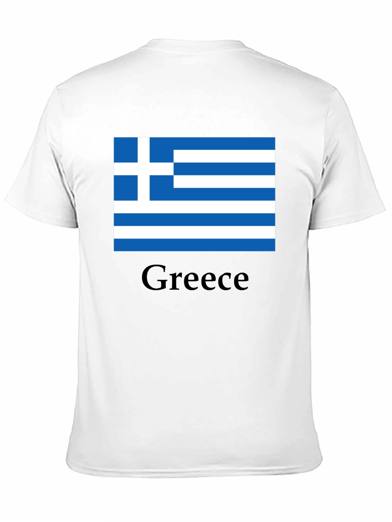 Greece Flag T-Shirt - Black Cotton Tee