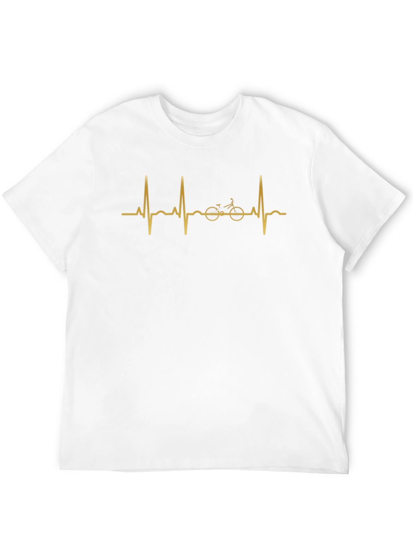 Bicycle Heartbeat Graphic Tee - Black Cotton Casual Shirt