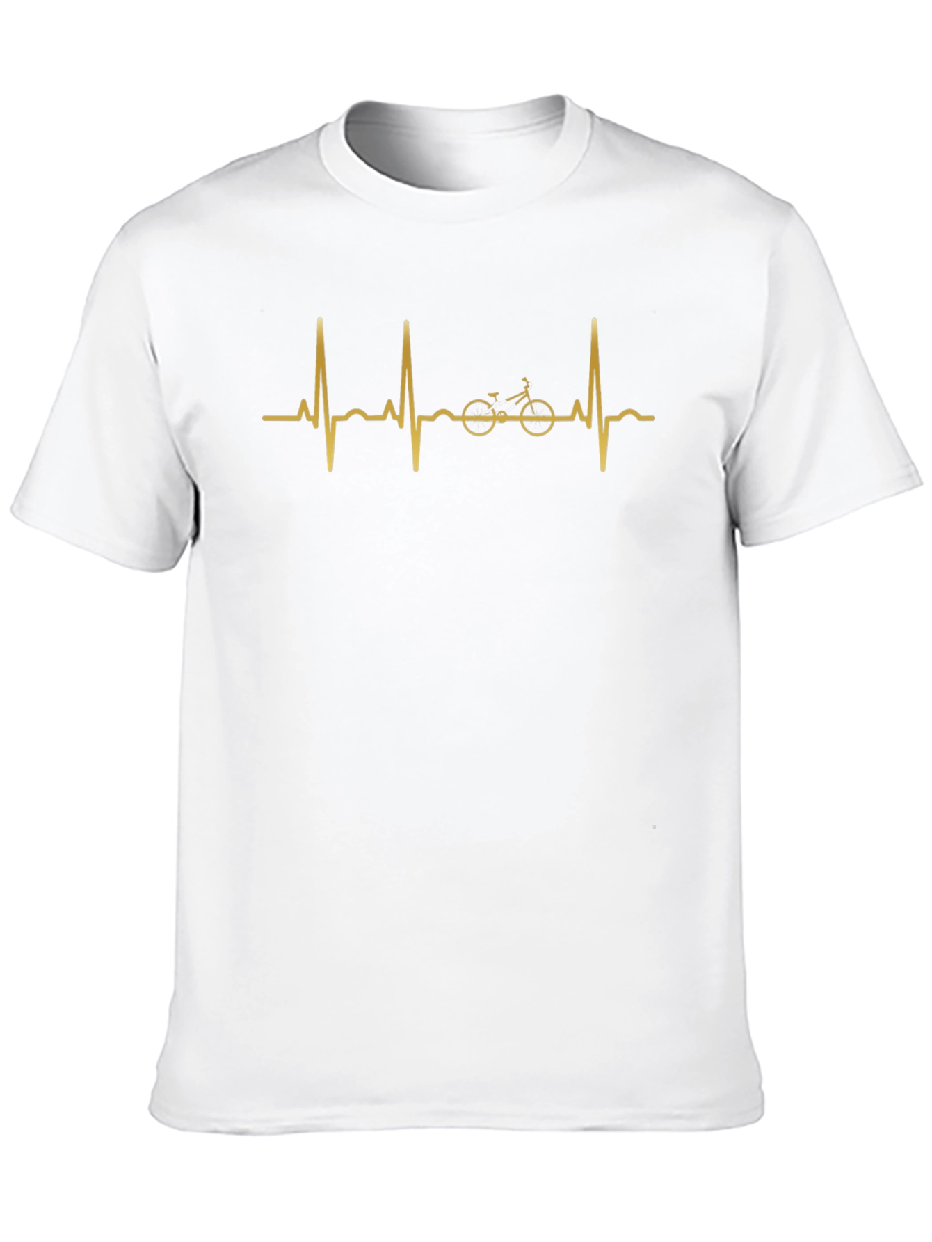 Bicycle Heartbeat Graphic Tee - Black Cotton Casual Shirt