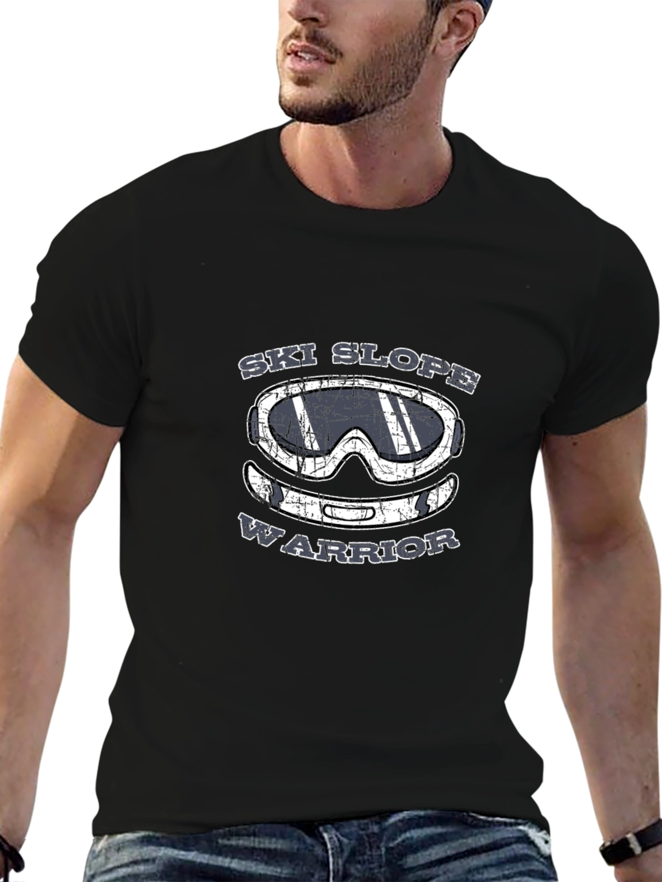 Ski Slope Warrior T-Shirt - Black Graphic Tee