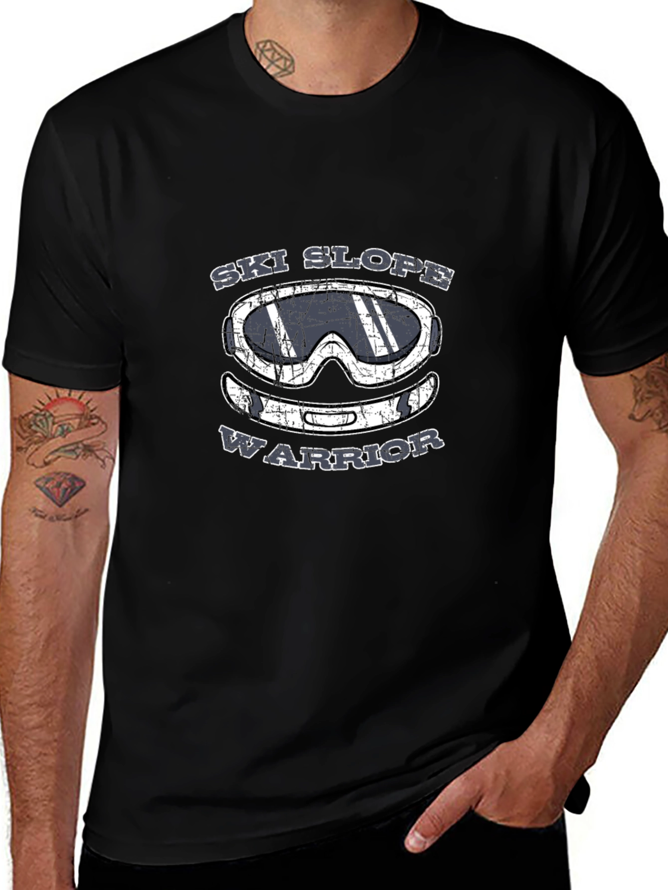 Ski Slope Warrior T-Shirt - Black Graphic Tee