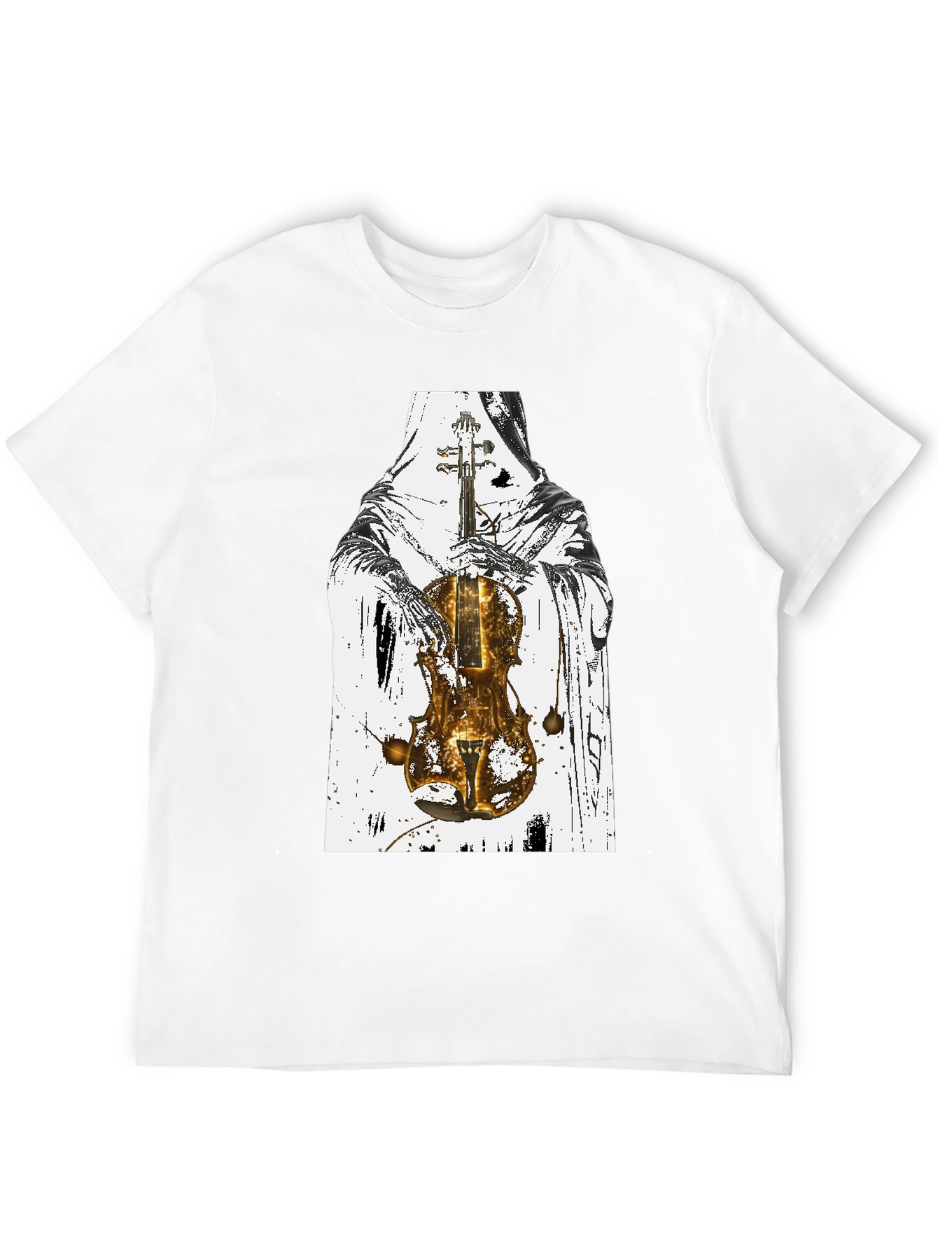 Grim Reaper Violin Graphic T-Shirt - Dark Musician Tee