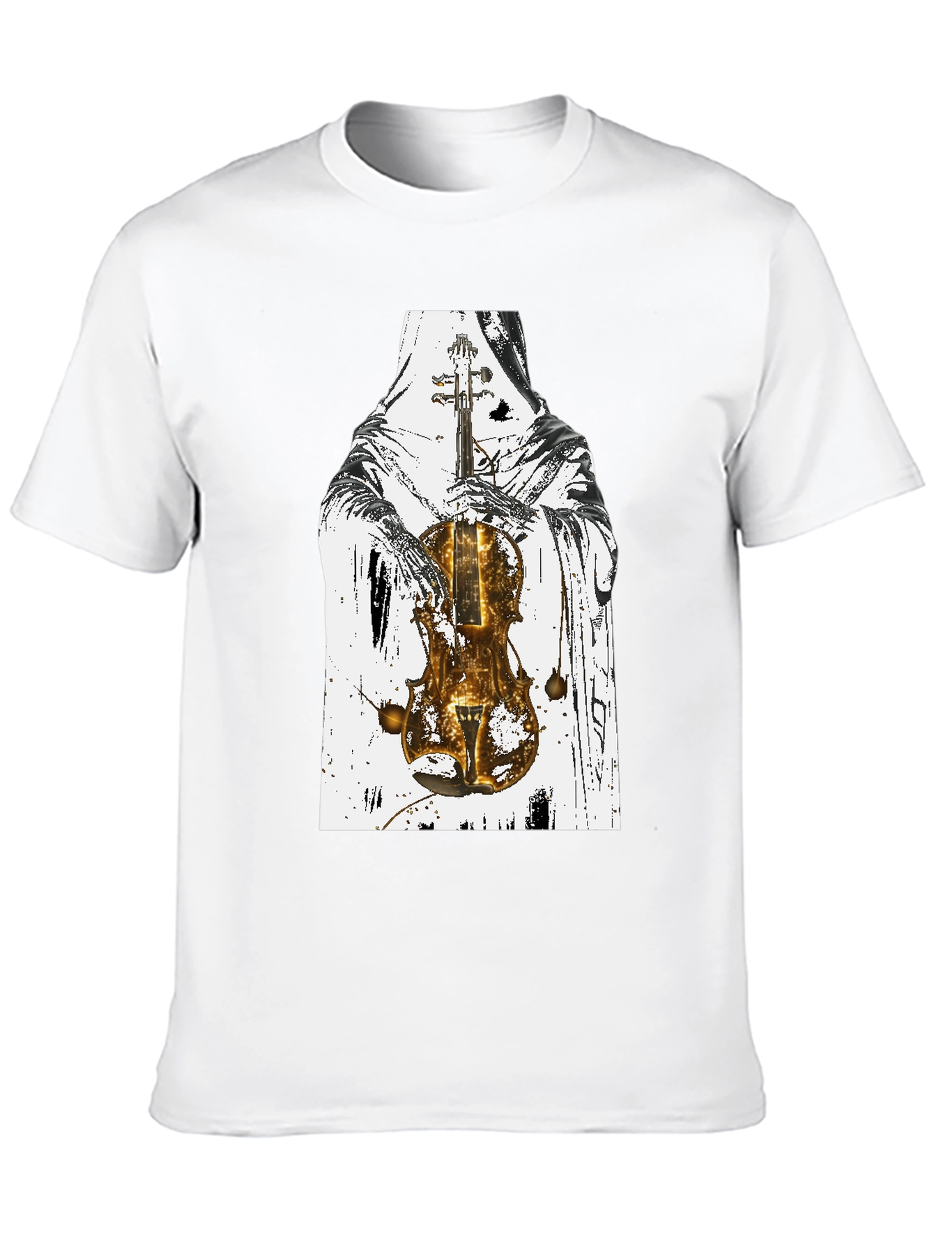 Grim Reaper Violin Graphic T-Shirt - Dark Musician Tee