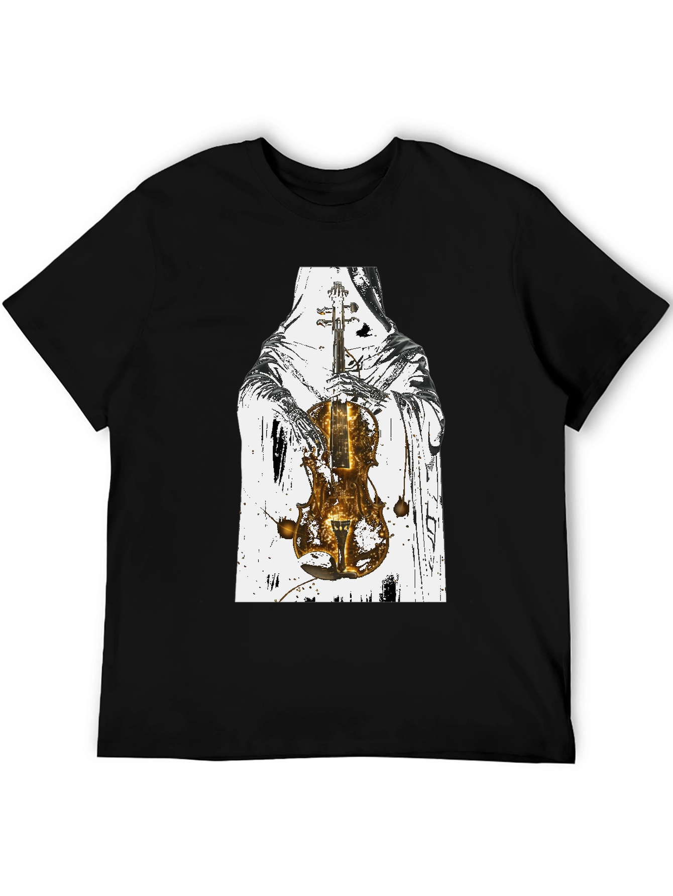 Grim Reaper Violin Graphic T-Shirt - Dark Musician Tee