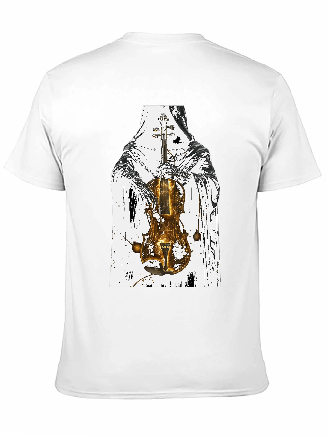 Grim Reaper Violin Graphic T-Shirt - Dark Musician Tee