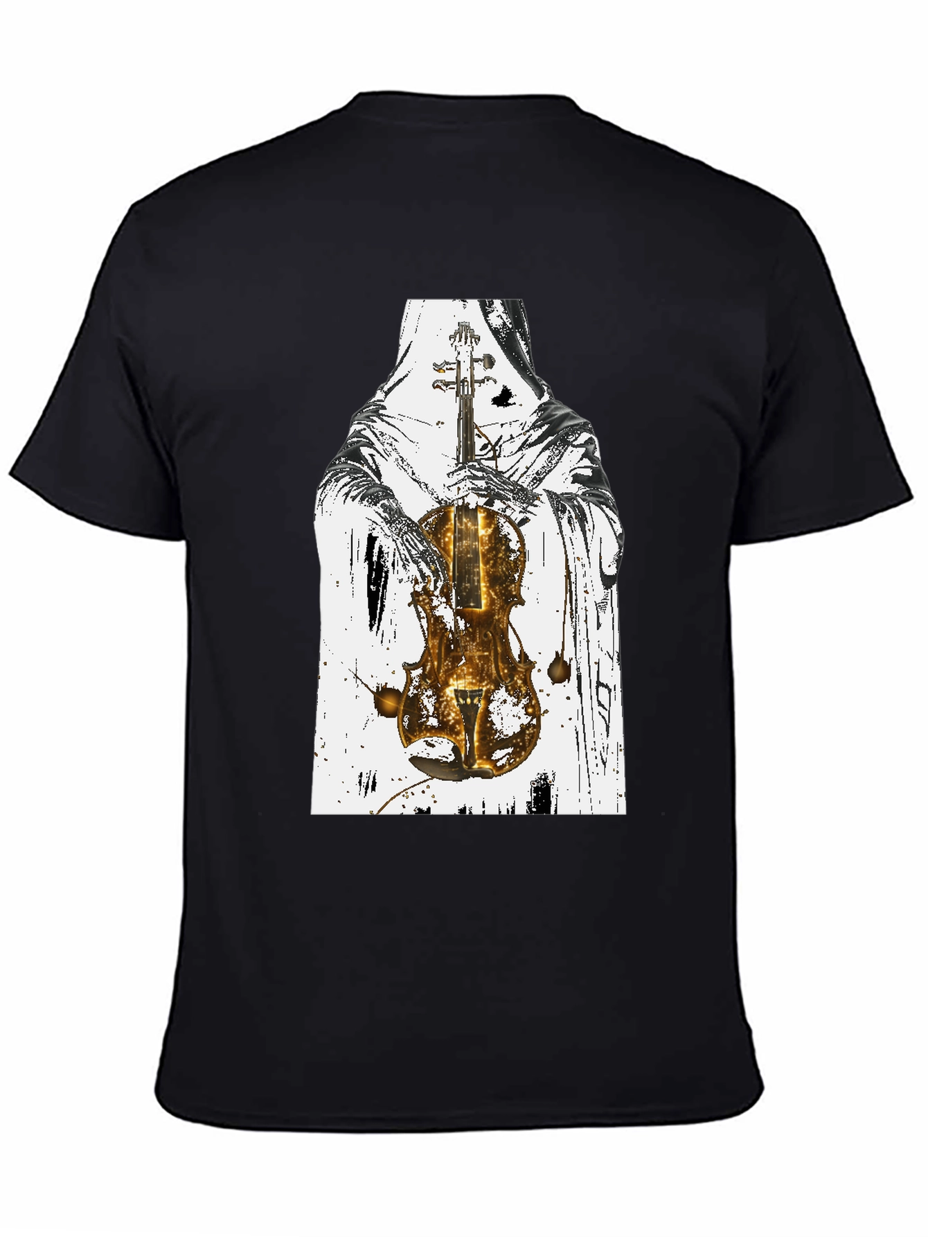 Grim Reaper Violin Graphic T-Shirt - Dark Musician Tee
