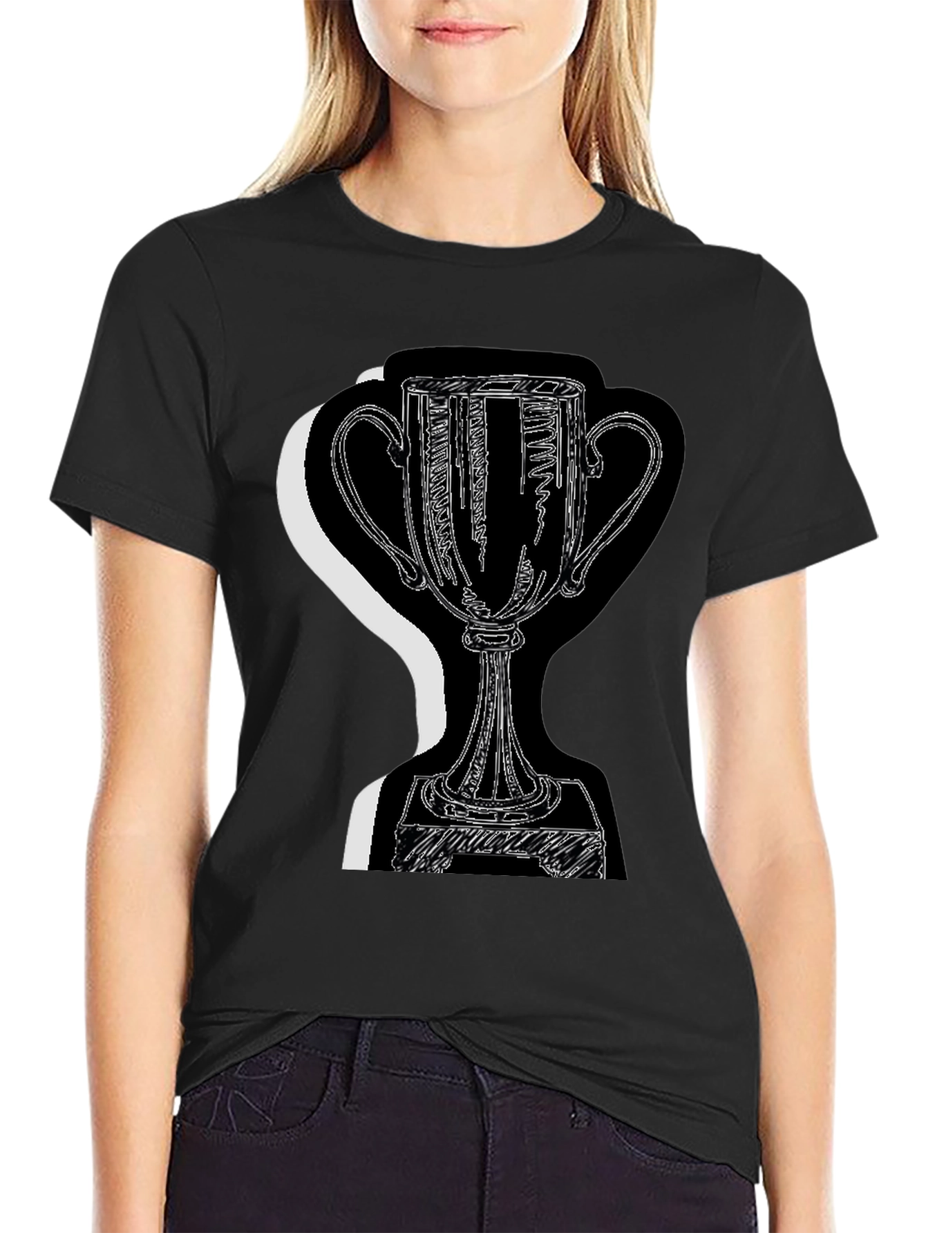 Trophy Graphic Tee - Black Cotton Blend