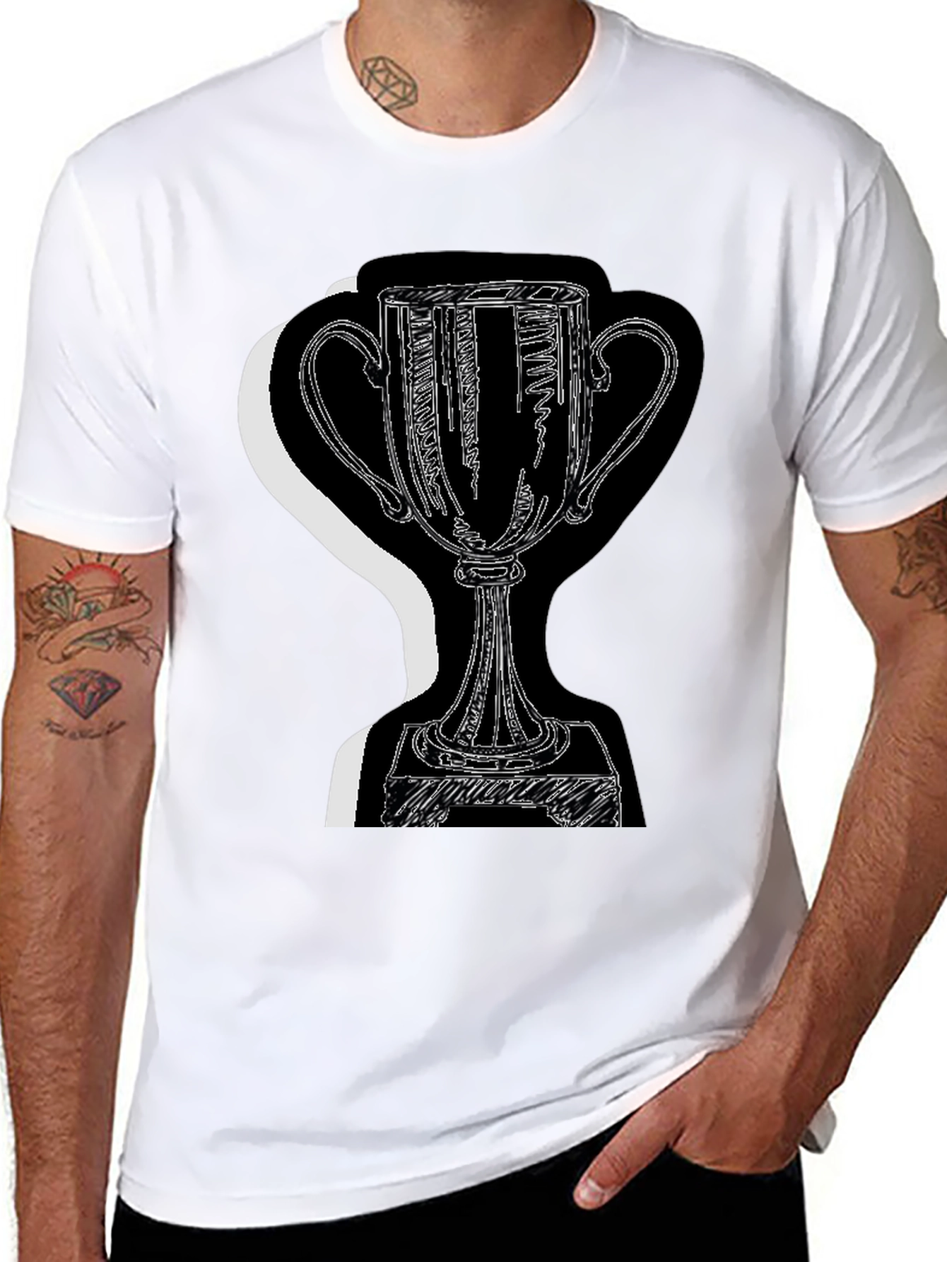 Trophy Graphic Tee - Black Cotton Blend