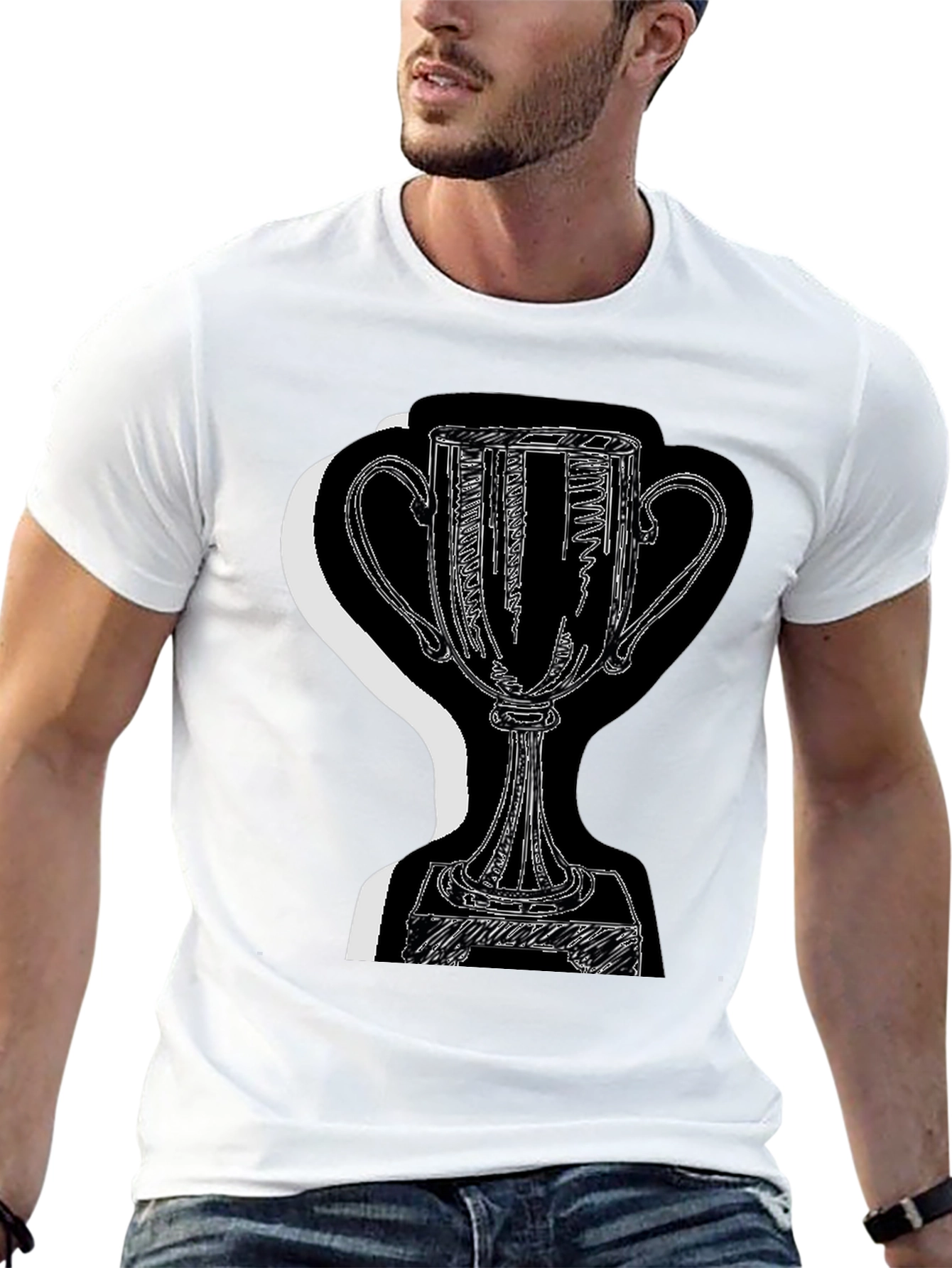 Trophy Graphic Tee - Black Cotton Blend