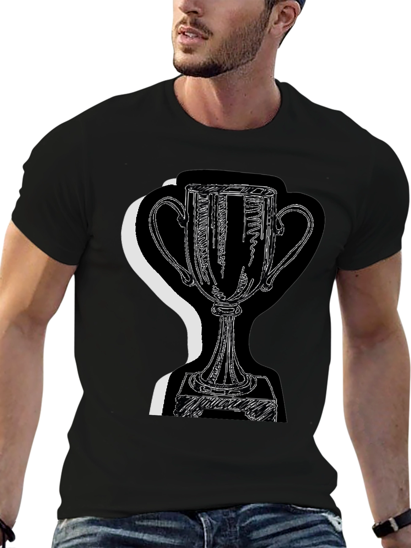 Trophy Graphic Tee - Black Cotton Blend