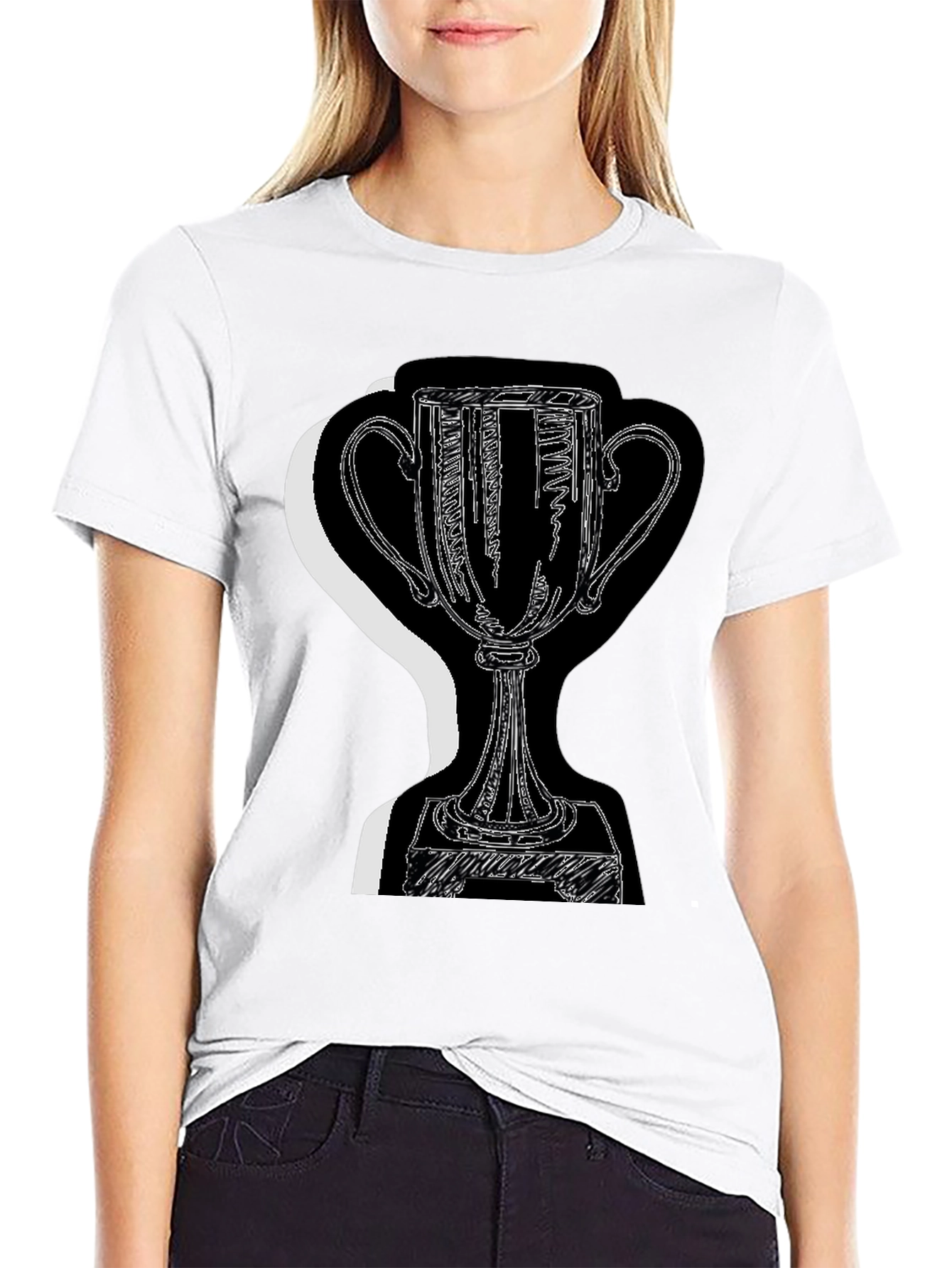 Trophy Graphic Tee - Black Cotton Blend