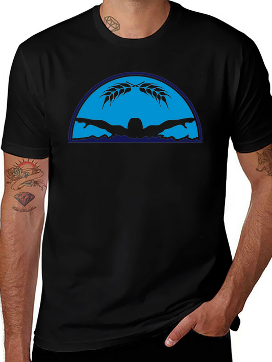 Black Graphic T-Shirt - Butterfly Swimmer Design