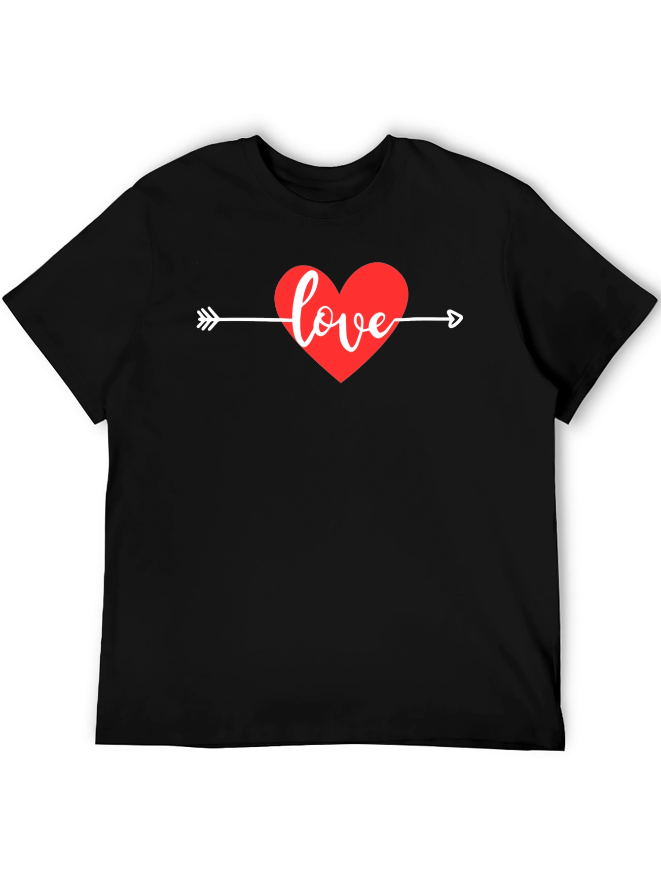 Love Heart Arrow Graphic Tee - Black