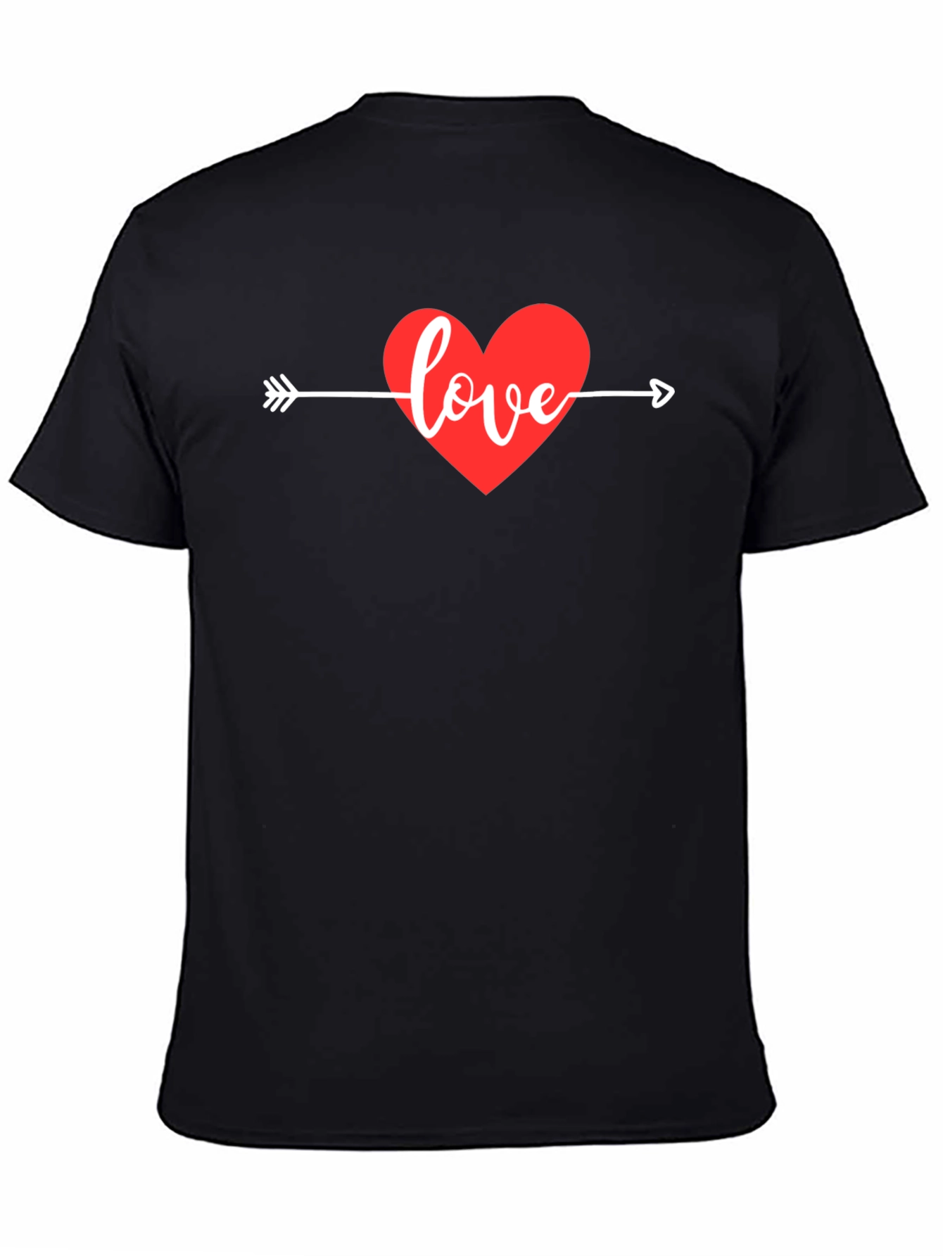 Love Heart Arrow Graphic Tee - Black