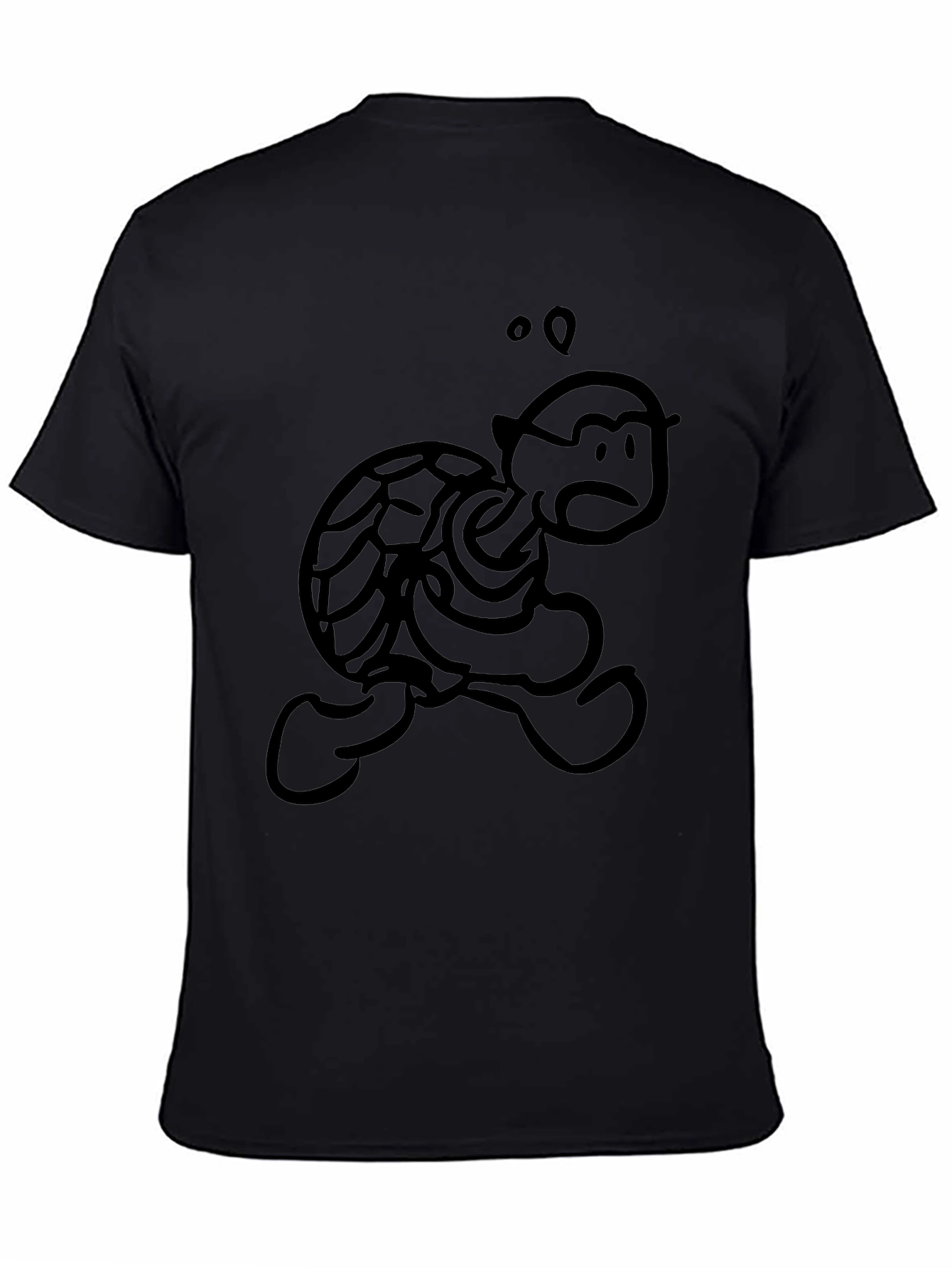 Cartoon Turtle Black T-Shirt