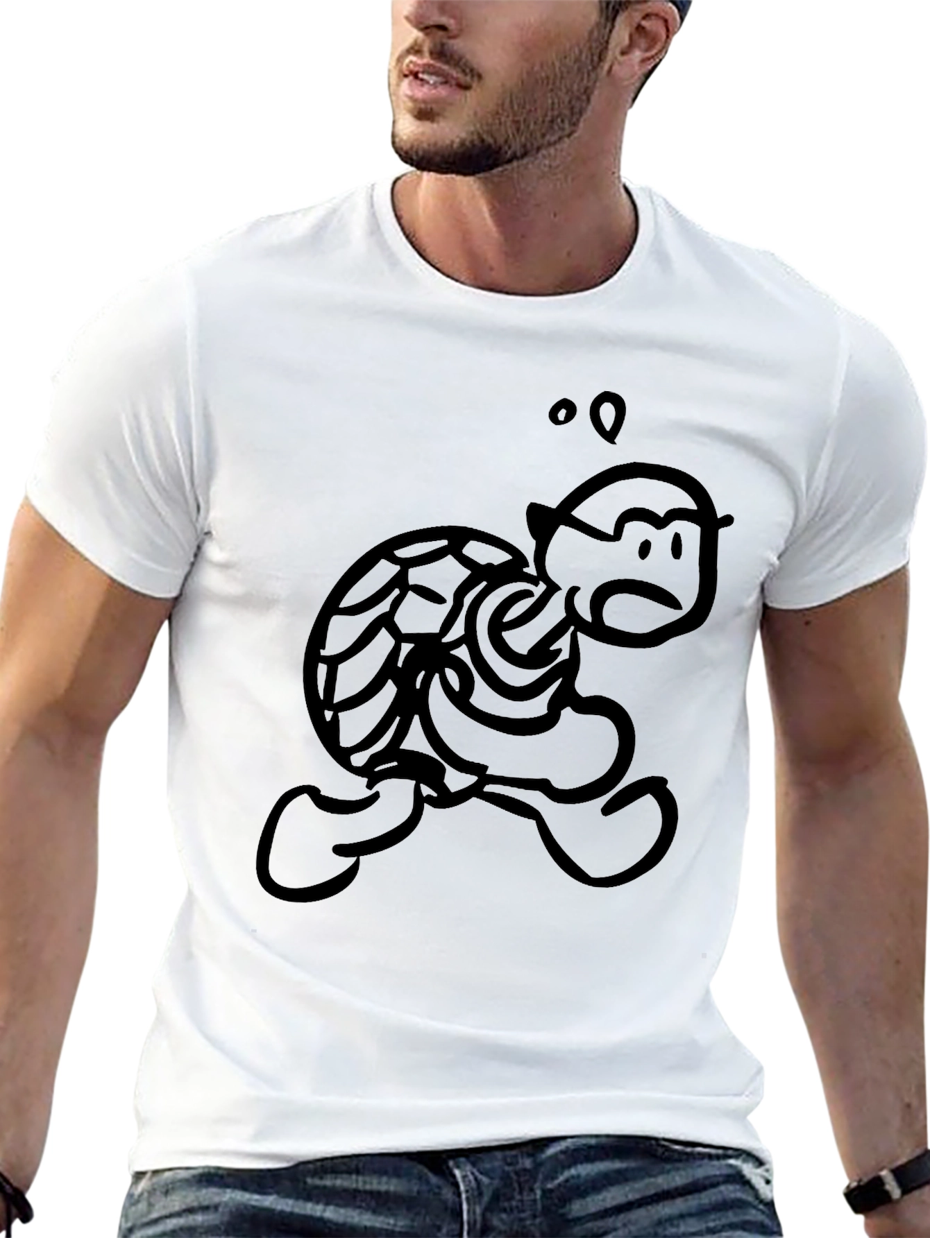Cartoon Turtle Black T-Shirt