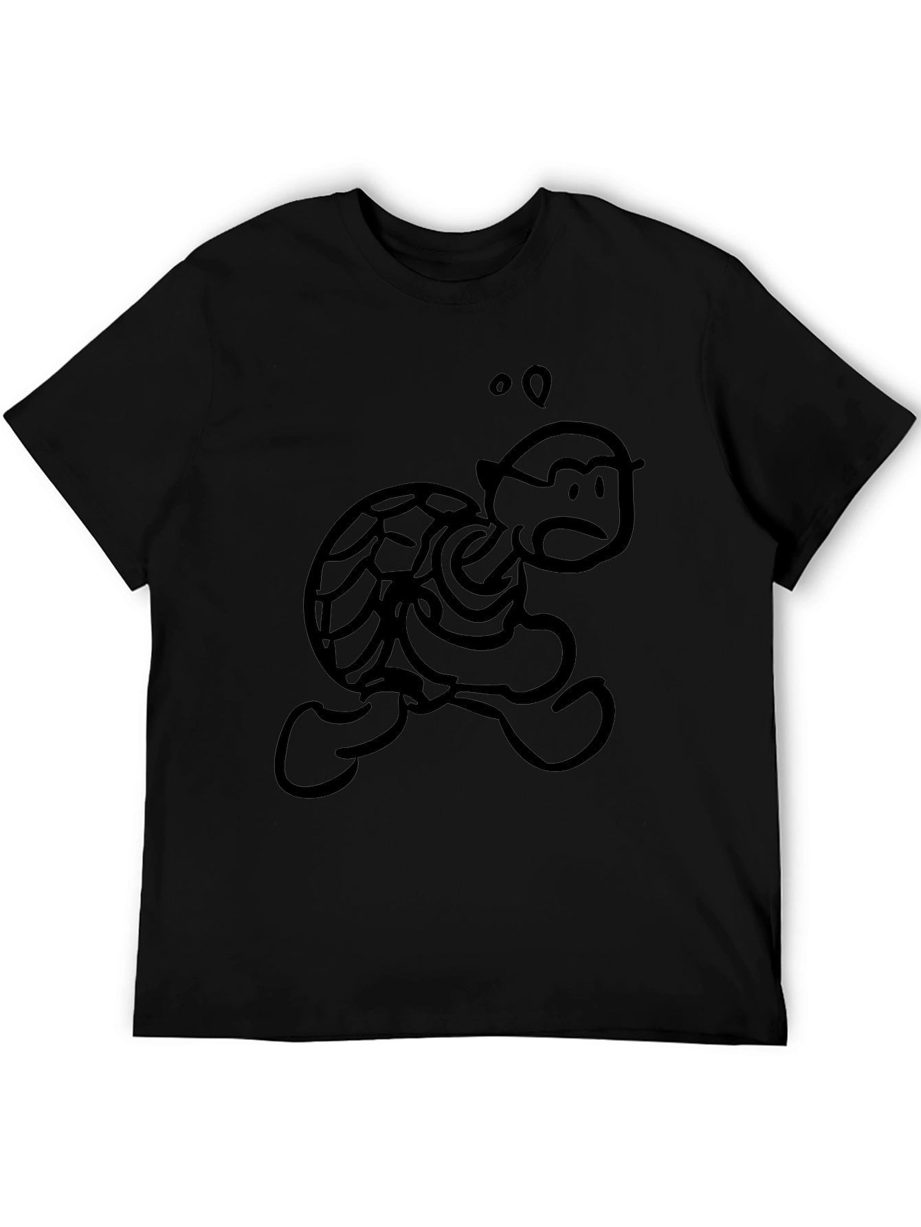 Cartoon Turtle Black T-Shirt