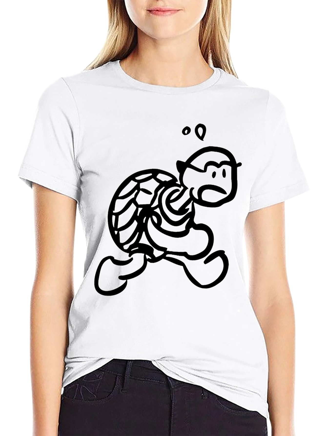 Cartoon Turtle Black T-Shirt