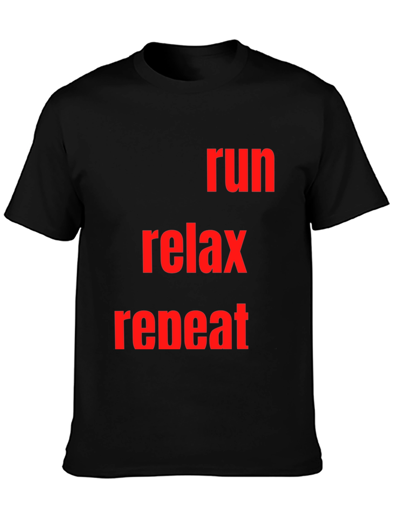 Run Relax Repeat Graphic Tee - Black Cotton T-Shirt