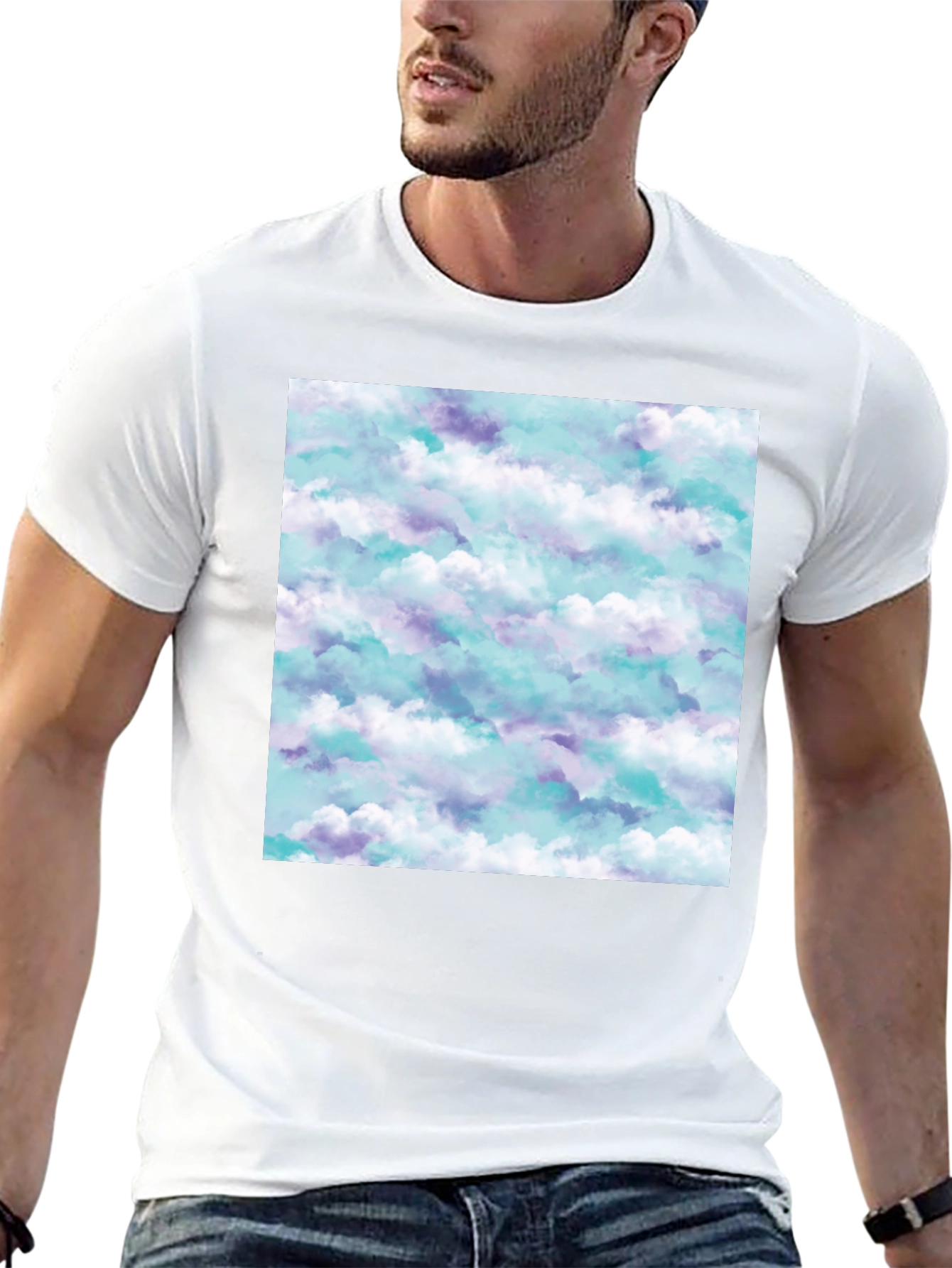 Cloud Print Black T-Shirt