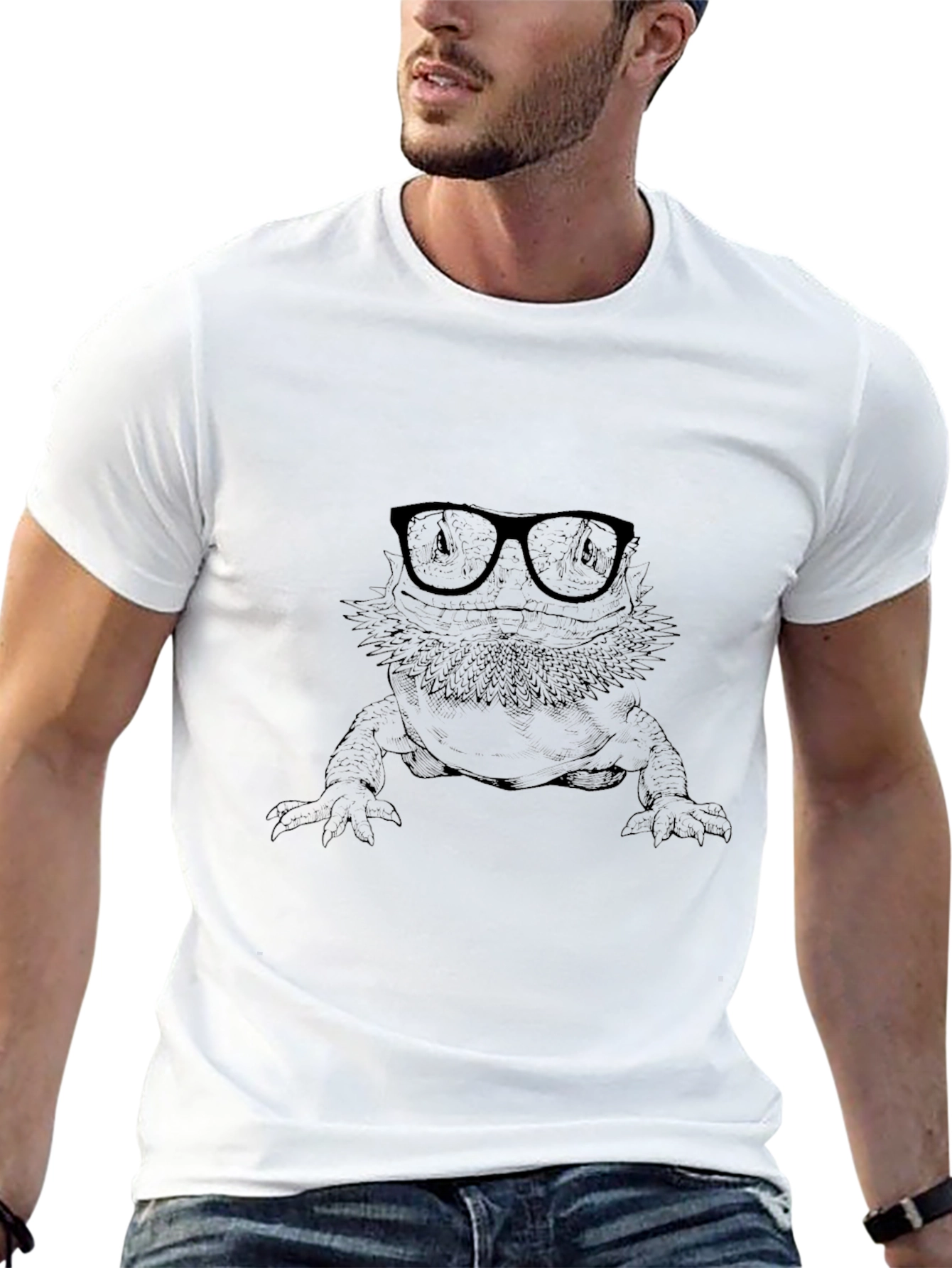 Bearded Dragon in Glasses Graphic Tee