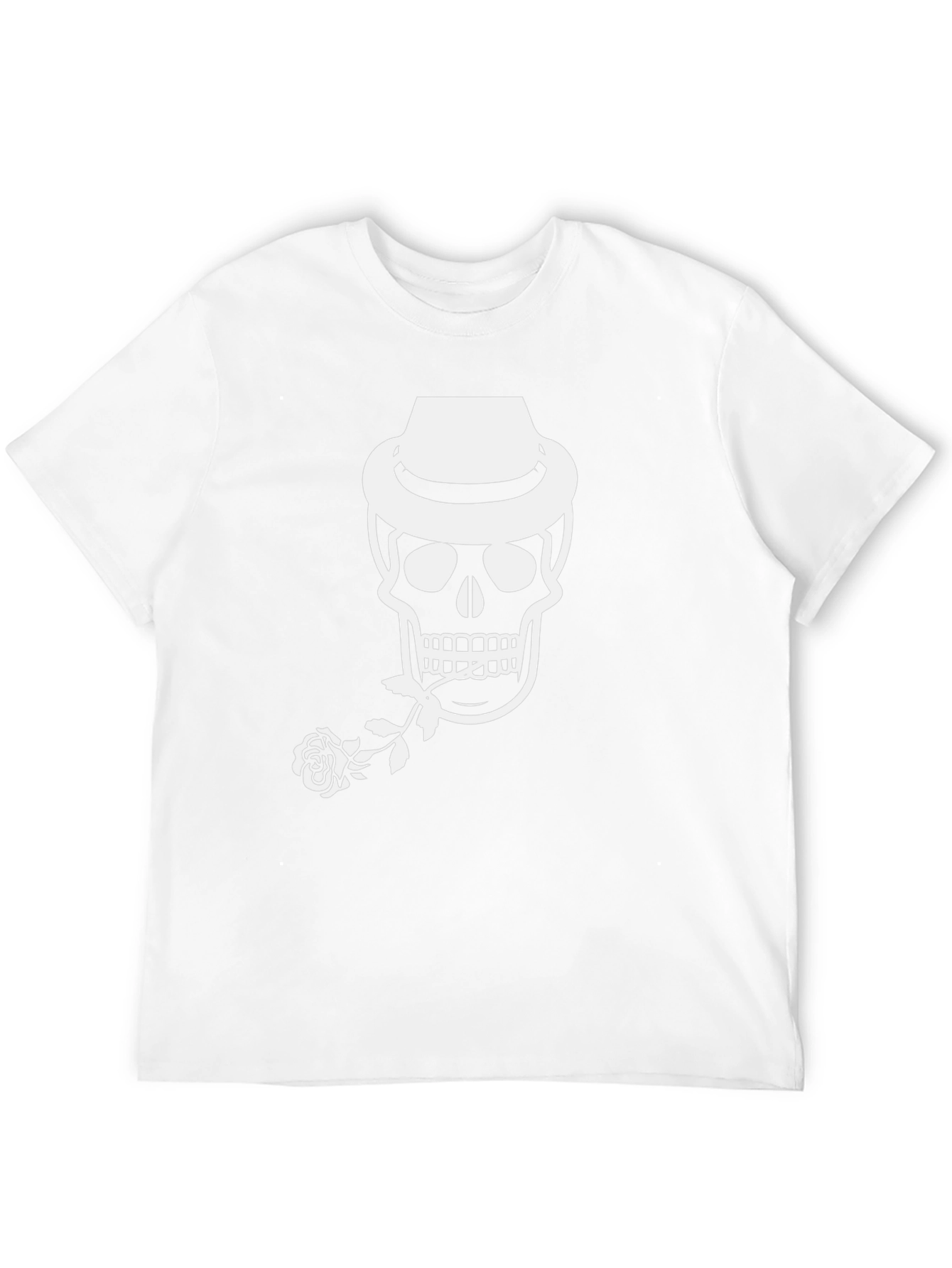 Skull with Hat and Rose Graphic Tee