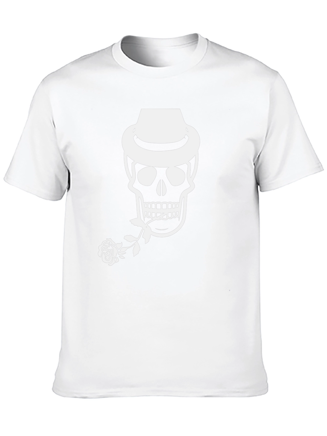 Skull with Hat and Rose Graphic Tee