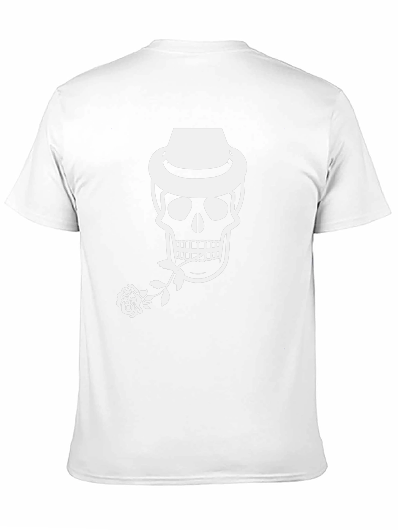 Skull with Hat and Rose Graphic Tee