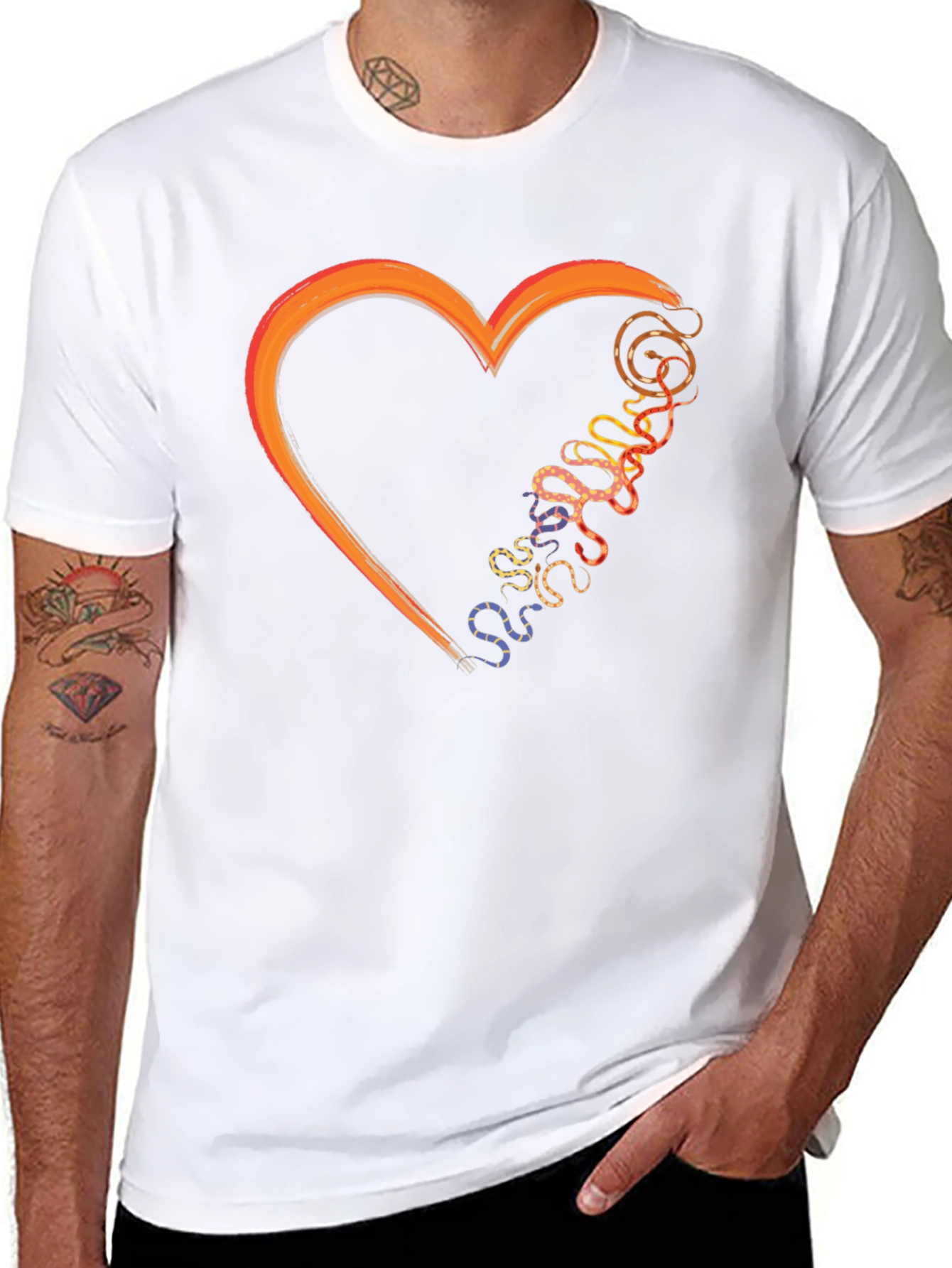 Heart & Snakes Black T-Shirt