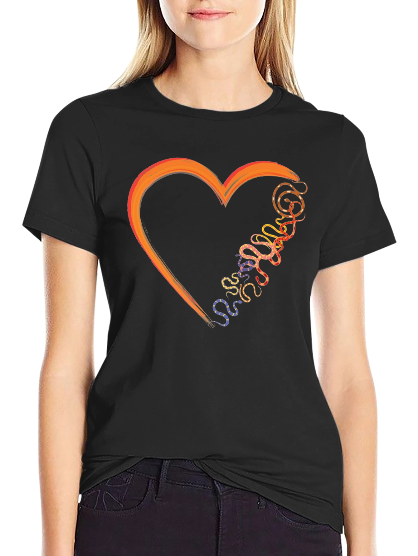 Heart & Snakes Black T-Shirt