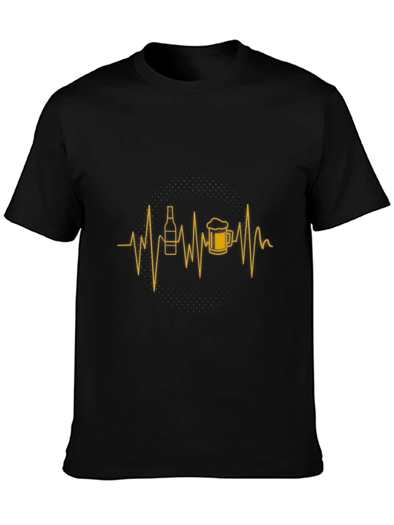 Beer Heartbeat Graphic Tee - Mens Black T-Shirt