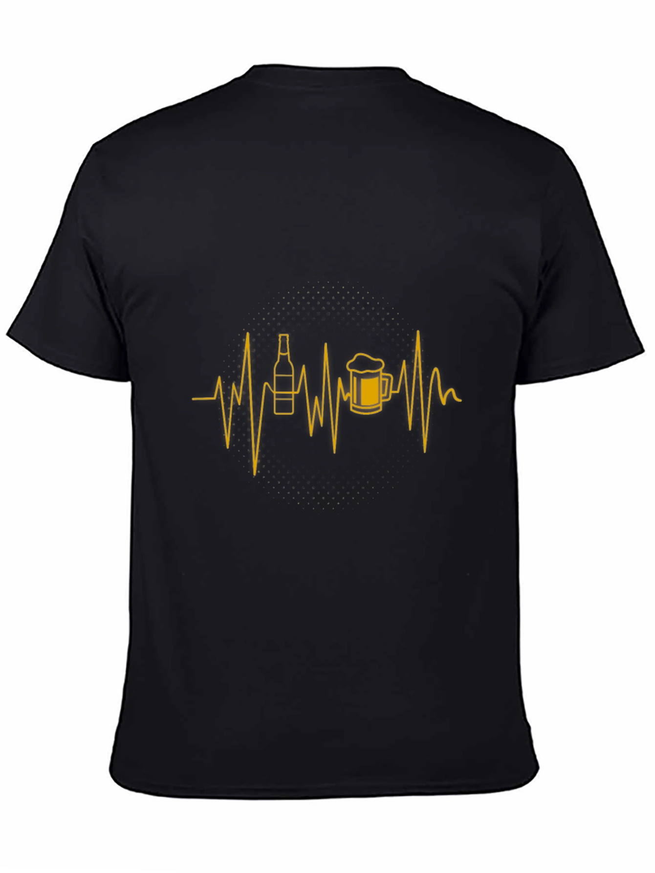 Beer Heartbeat Graphic Tee - Mens Black T-Shirt